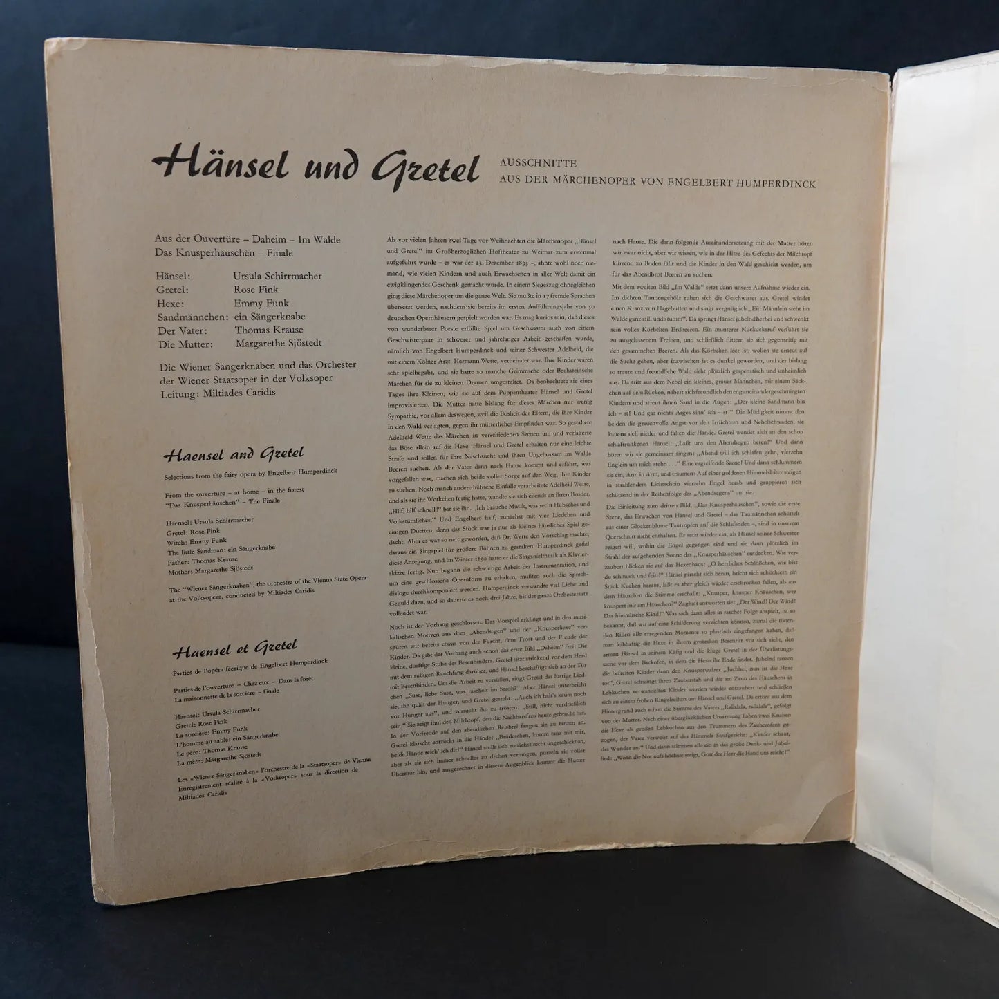 Hänsel & Gretel Schallplatte Vinyl Hörspiel Märchenoper - Engelbert Humperdinck