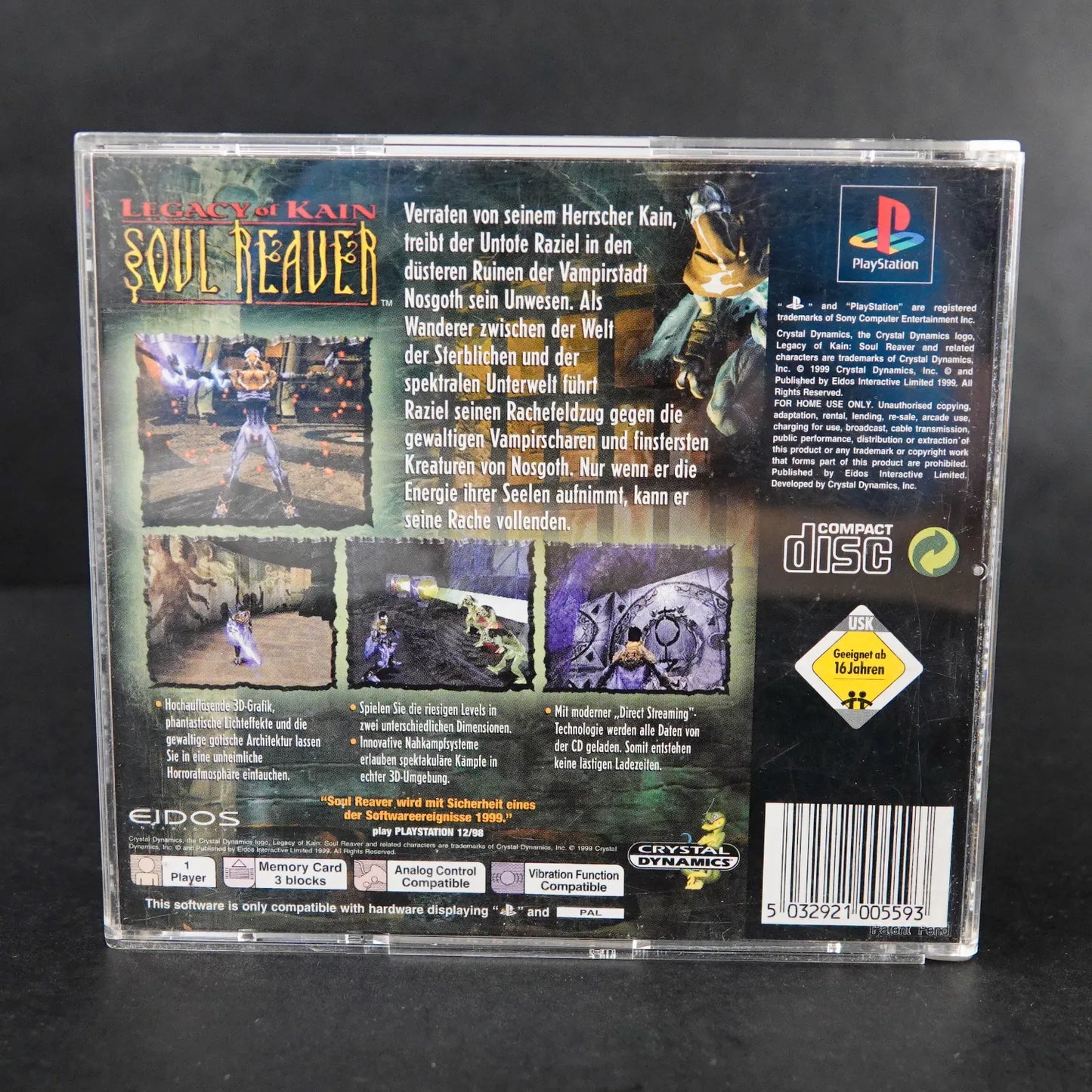Soul Reaver Legacy of Kain - Playstation PS1 - PAL Deutsch - CiB mit HOLO COVER