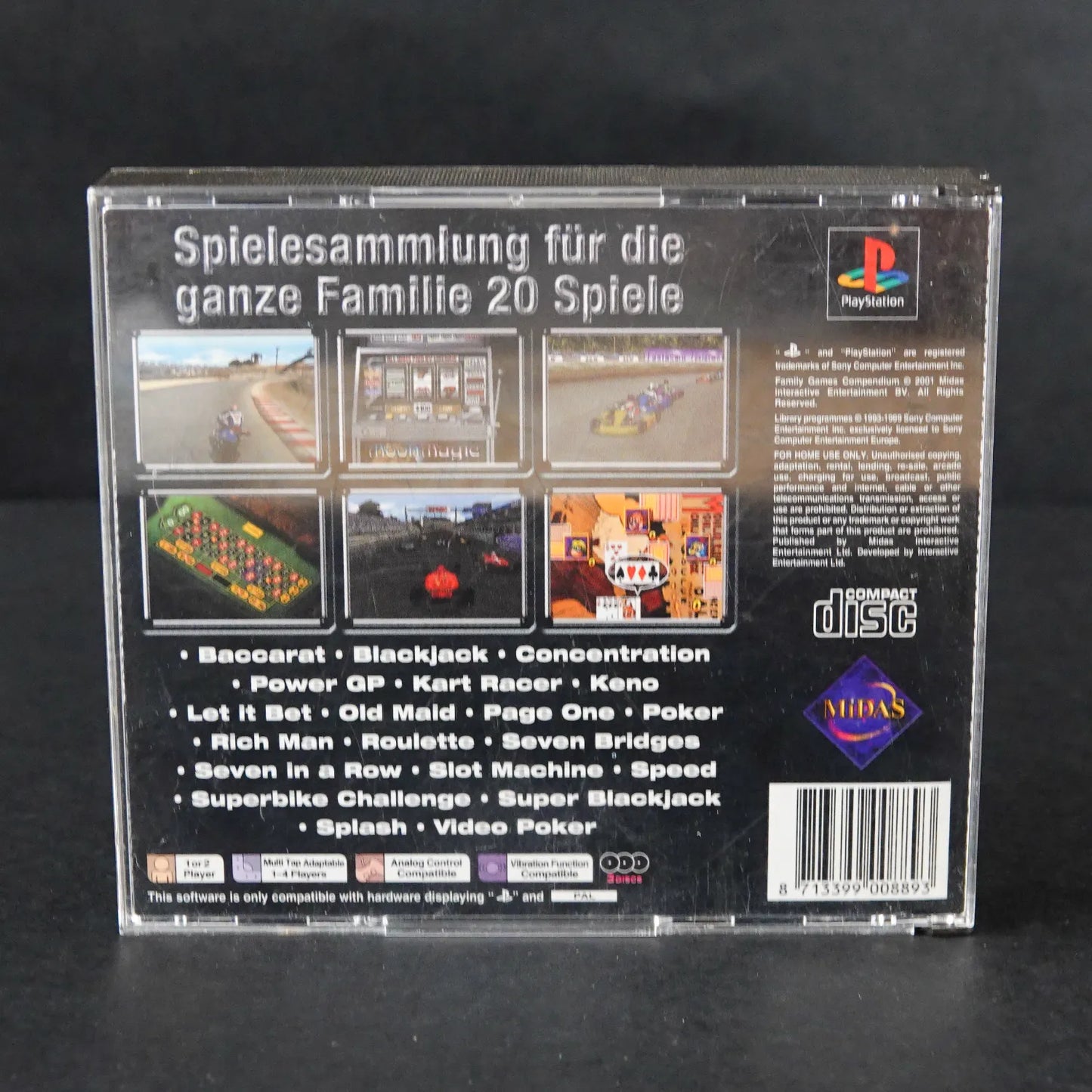 20 Family Games Compendium - Spielesammlung für Playstation PS1 - PAL