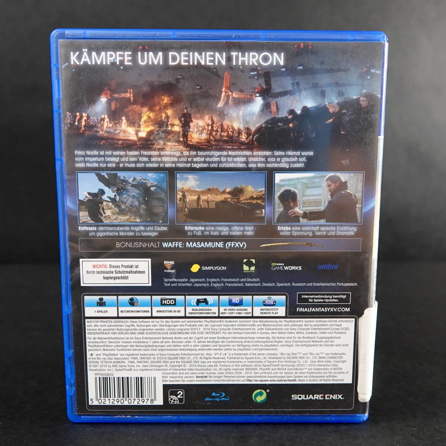 Final Fantasy XV / 15: Day One Edition - Playstation 4 PS4 - Deutsch - Gebraucht