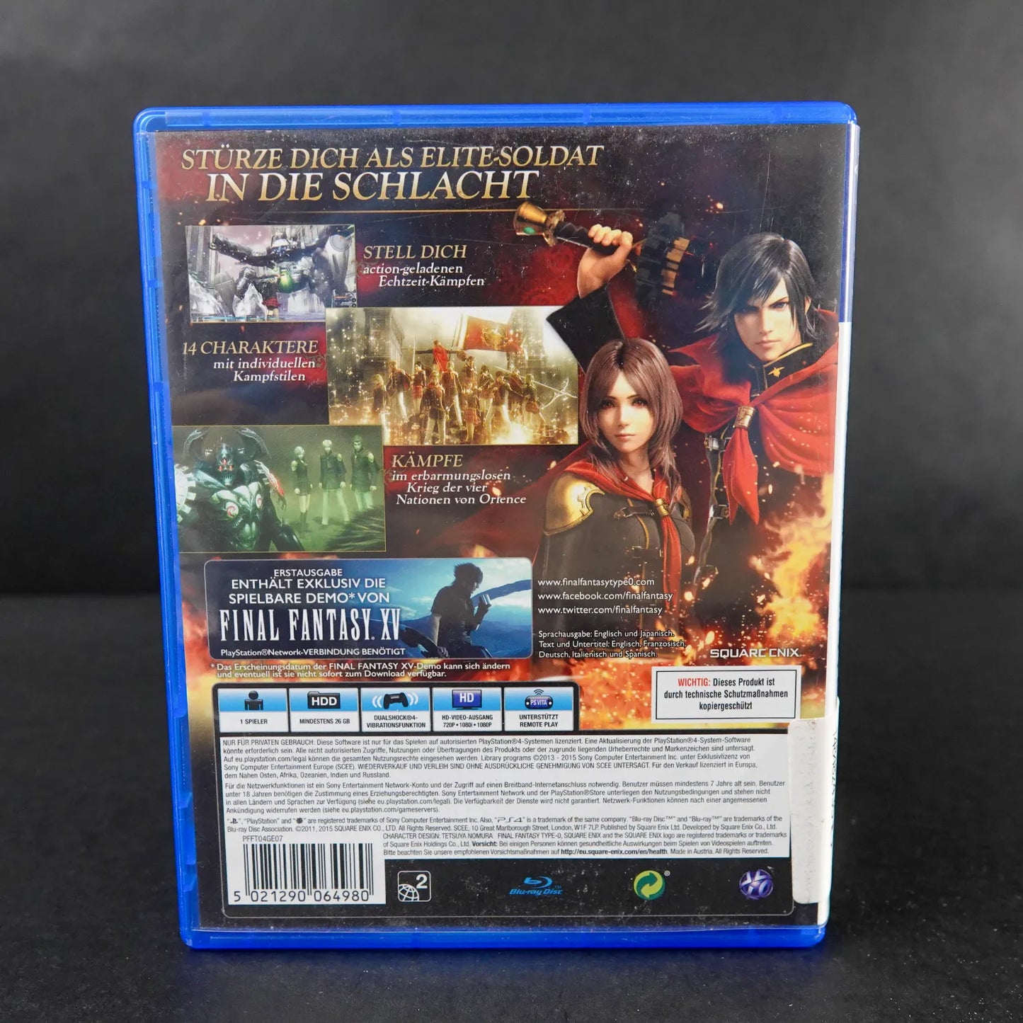 Final Fantasy Type-0 HD- Playstation 4 PS4 Game - Deutsch - Gebraucht