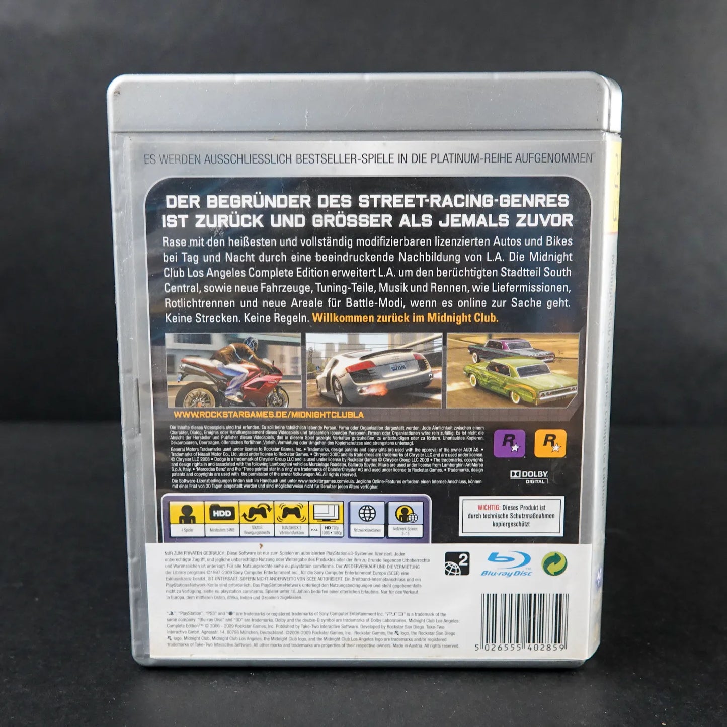 Midnight Club Los Angeles Complete Edition - Playstation PS3 Platinum - Deutsch