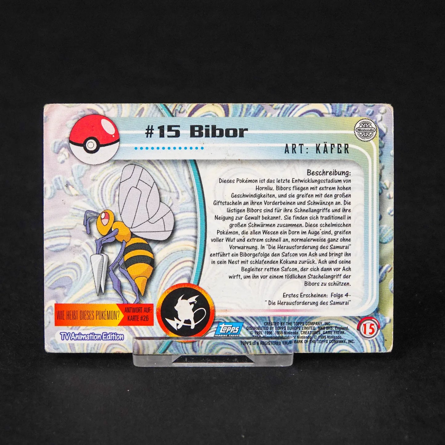 Pokémon topps TCG - TV Animation Edition - #15 Bibor - Deutsch - GD