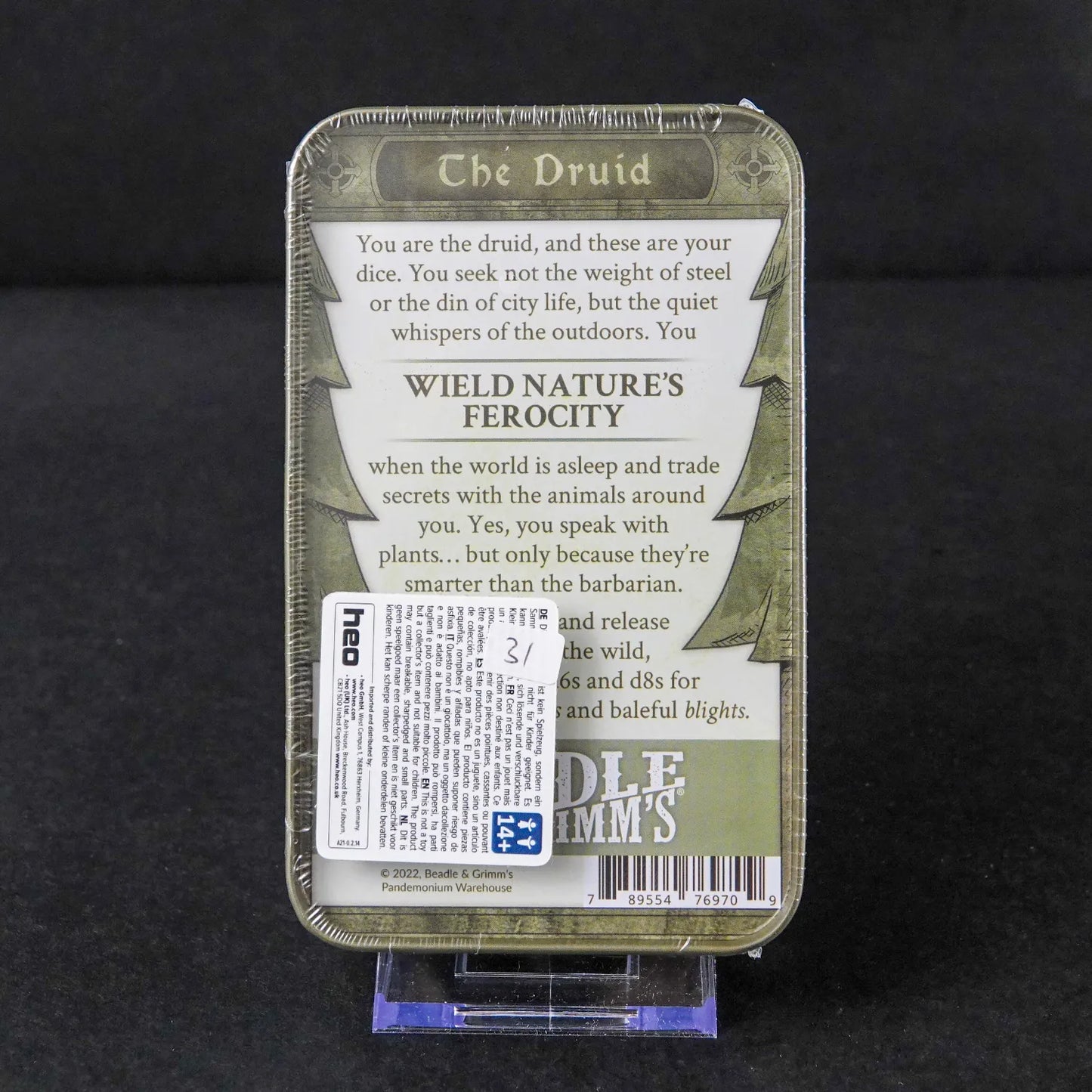 Beadle & Grimm's Pen and Paper Rollenspiel-Helden Würfelset - The Druid