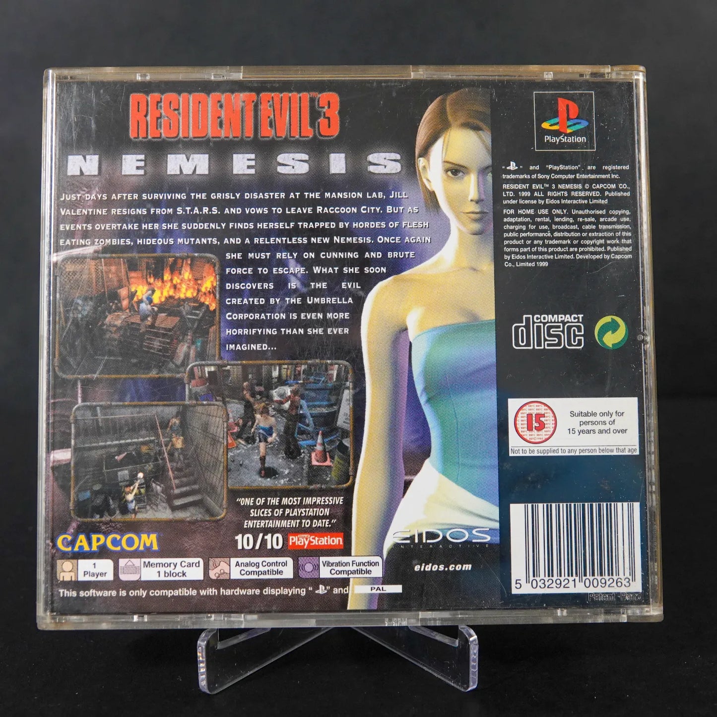 Resident Evil 3: Nemesis – PS1 – UK Import (BBFC 15) – UNCUT – CiB – Zustand Gut
