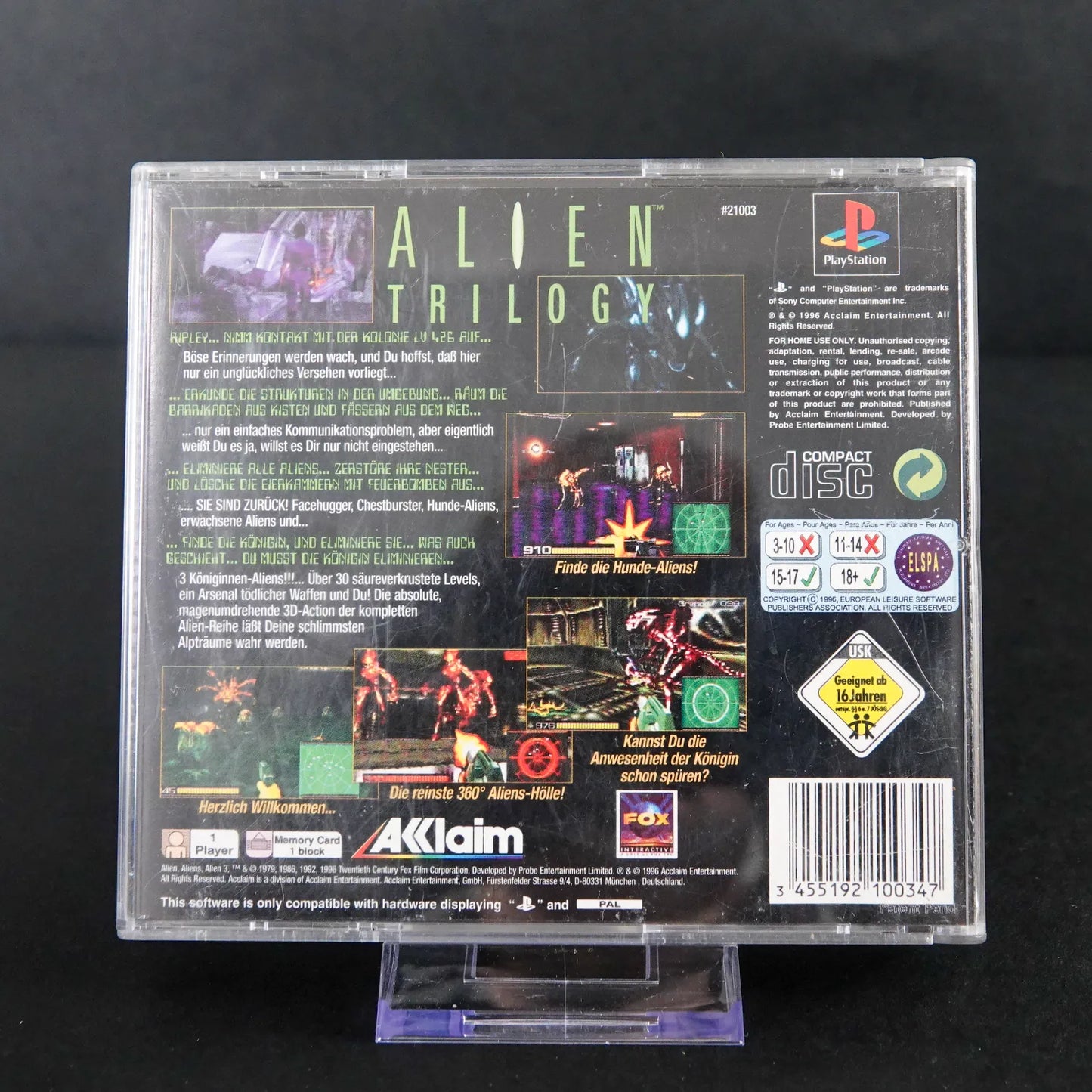 Alien Trilogy - Playstation 1 PS1 - CiB Anleitung - PAL - Deutsch - Gebraucht