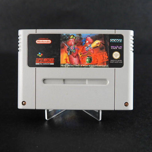 Worms - Super Nintendo SNES Spiel - PAL / DE - Nur Modul - Zustand Sehr Gut