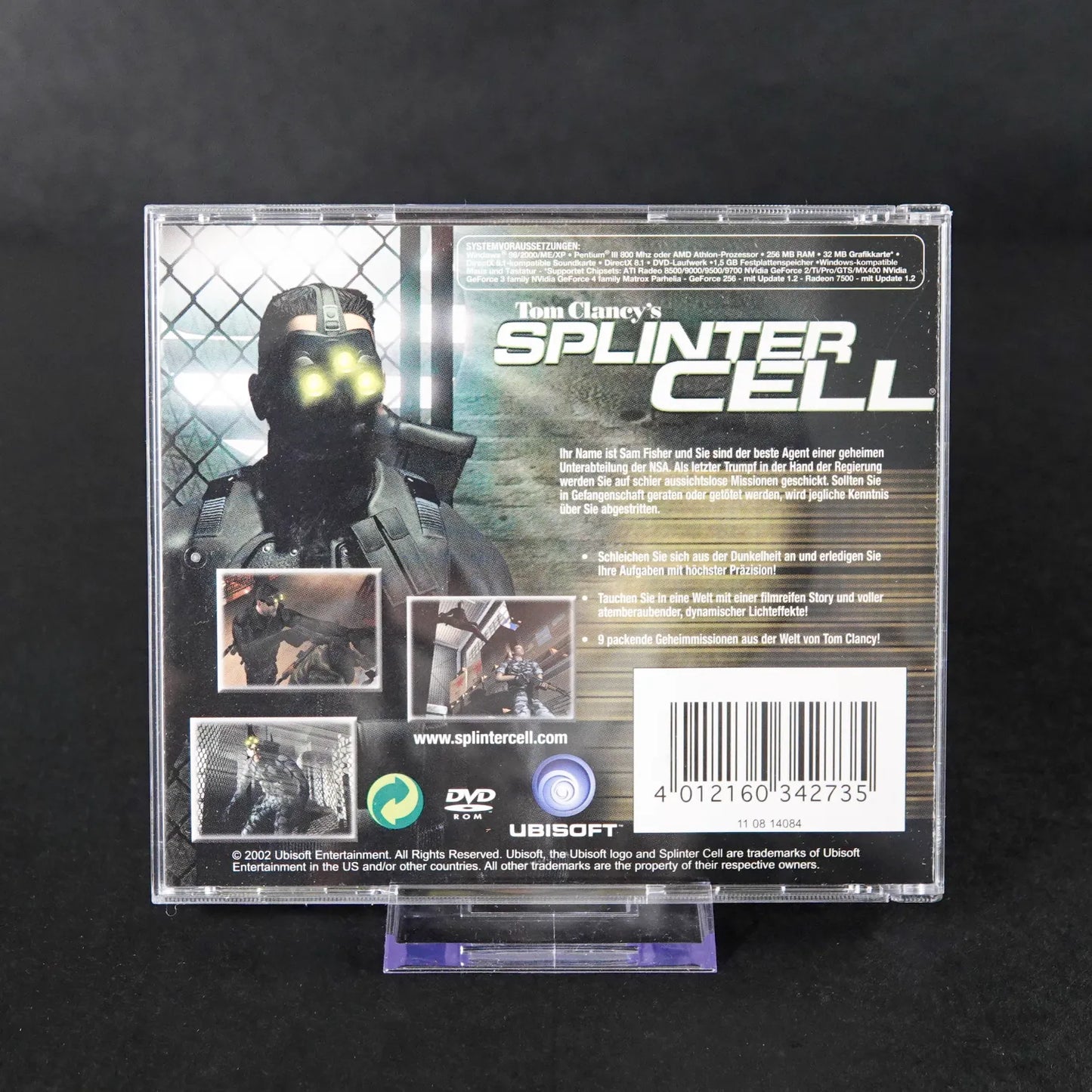 Tom Clancy's Splinter Cell - PC DVD-ROM Spiel in Big Box - Zustand Sehr Gut
