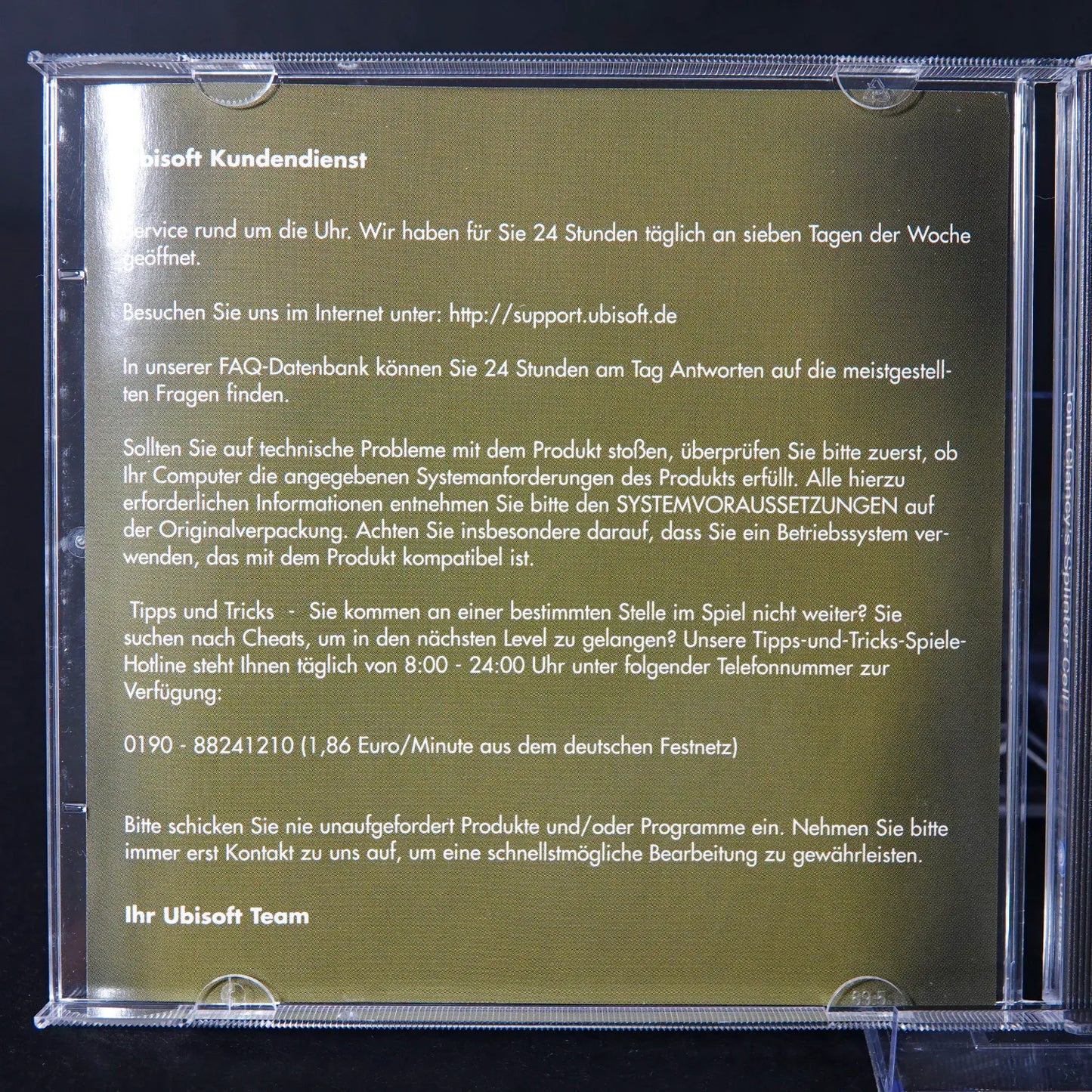 Tom Clancy's Splinter Cell - PC DVD-ROM Spiel in Big Box - Zustand Sehr Gut