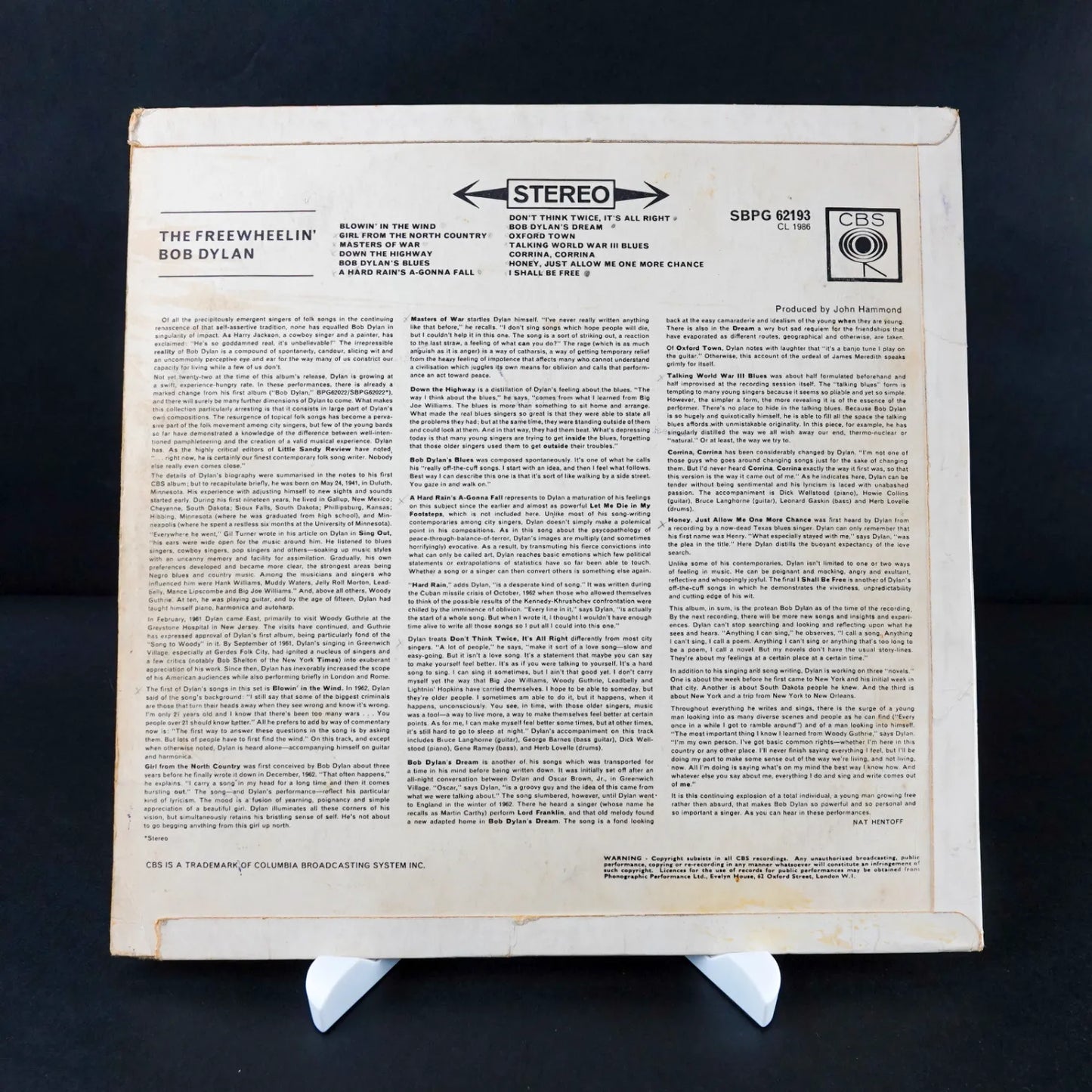 Bob Dylan - The Freewheelin' (1963) - Schallplatte Vinyl 12" VG / VG