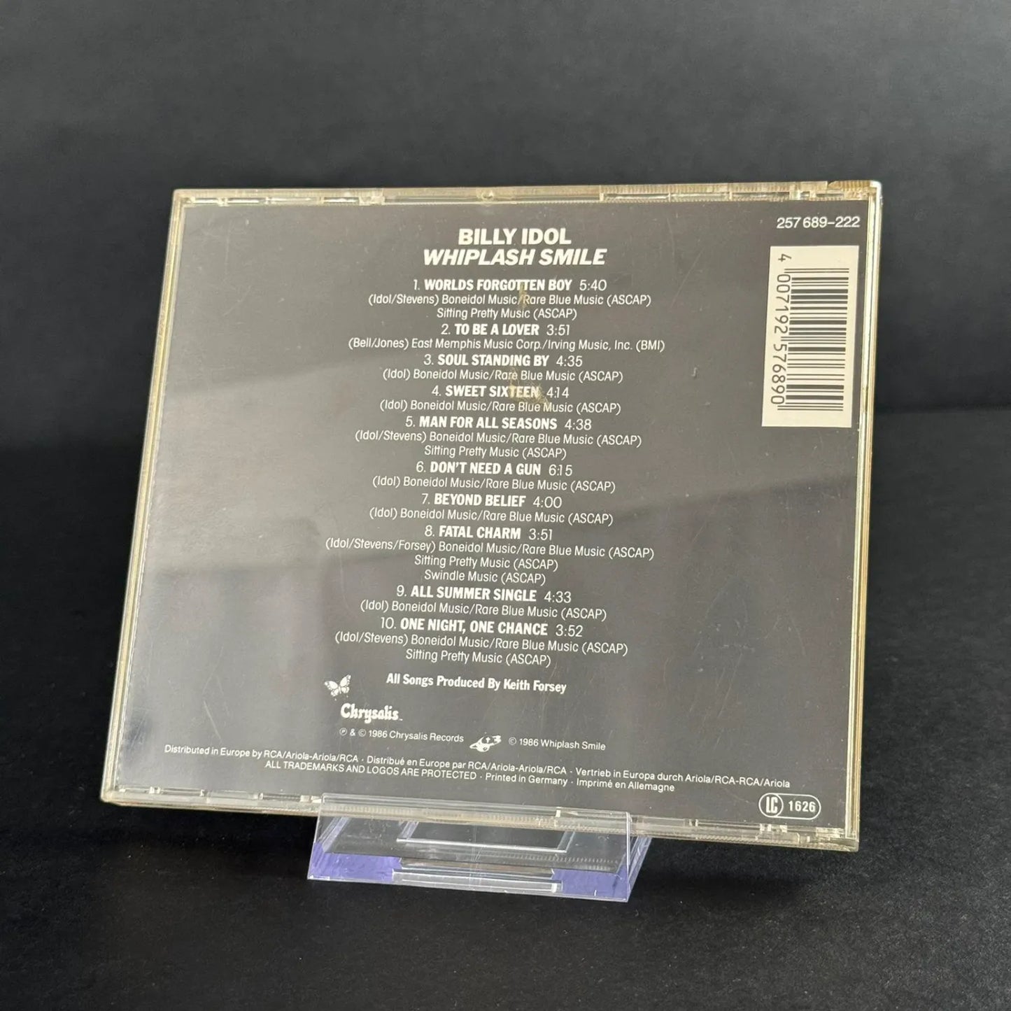 Billy Idol - Whiplash Smile (1986) - CD NM or M-/VG+