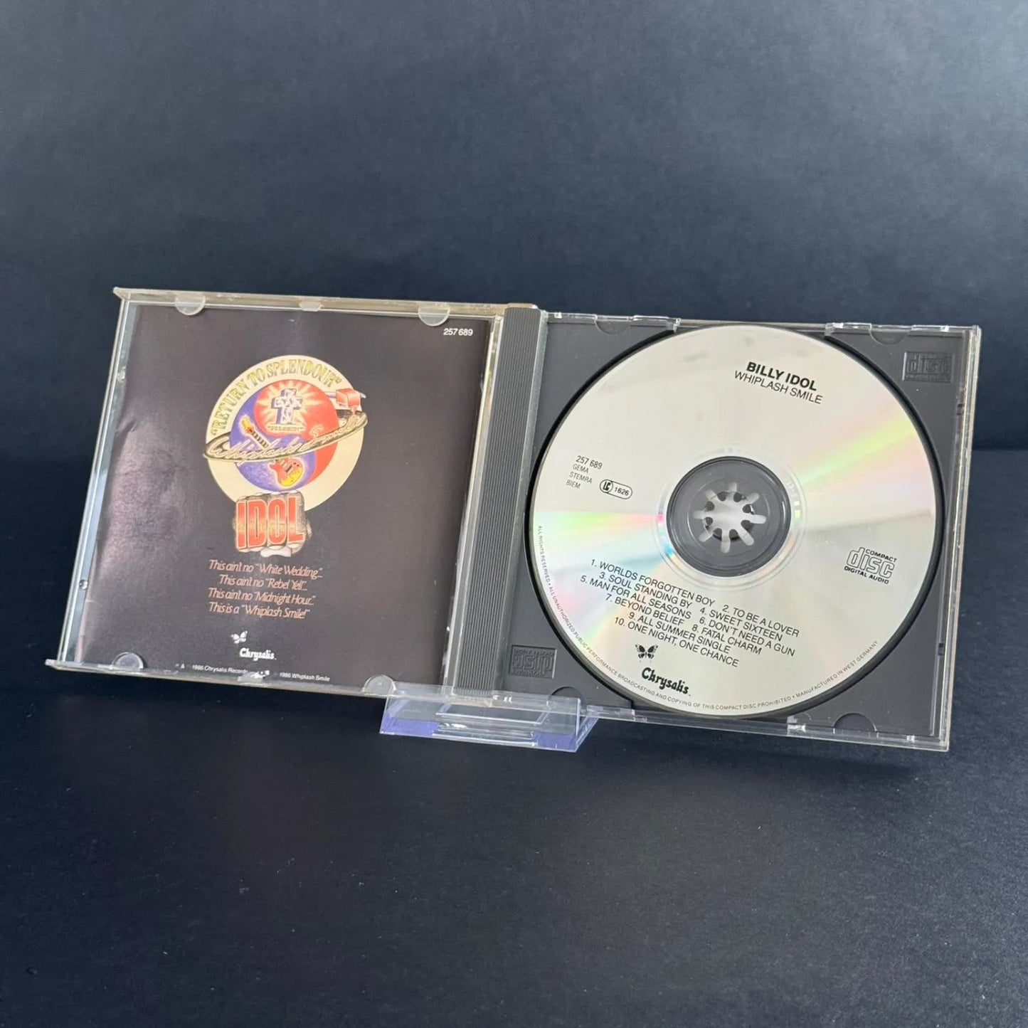 Billy Idol - Whiplash Smile (1986) - CD NM or M-/VG+