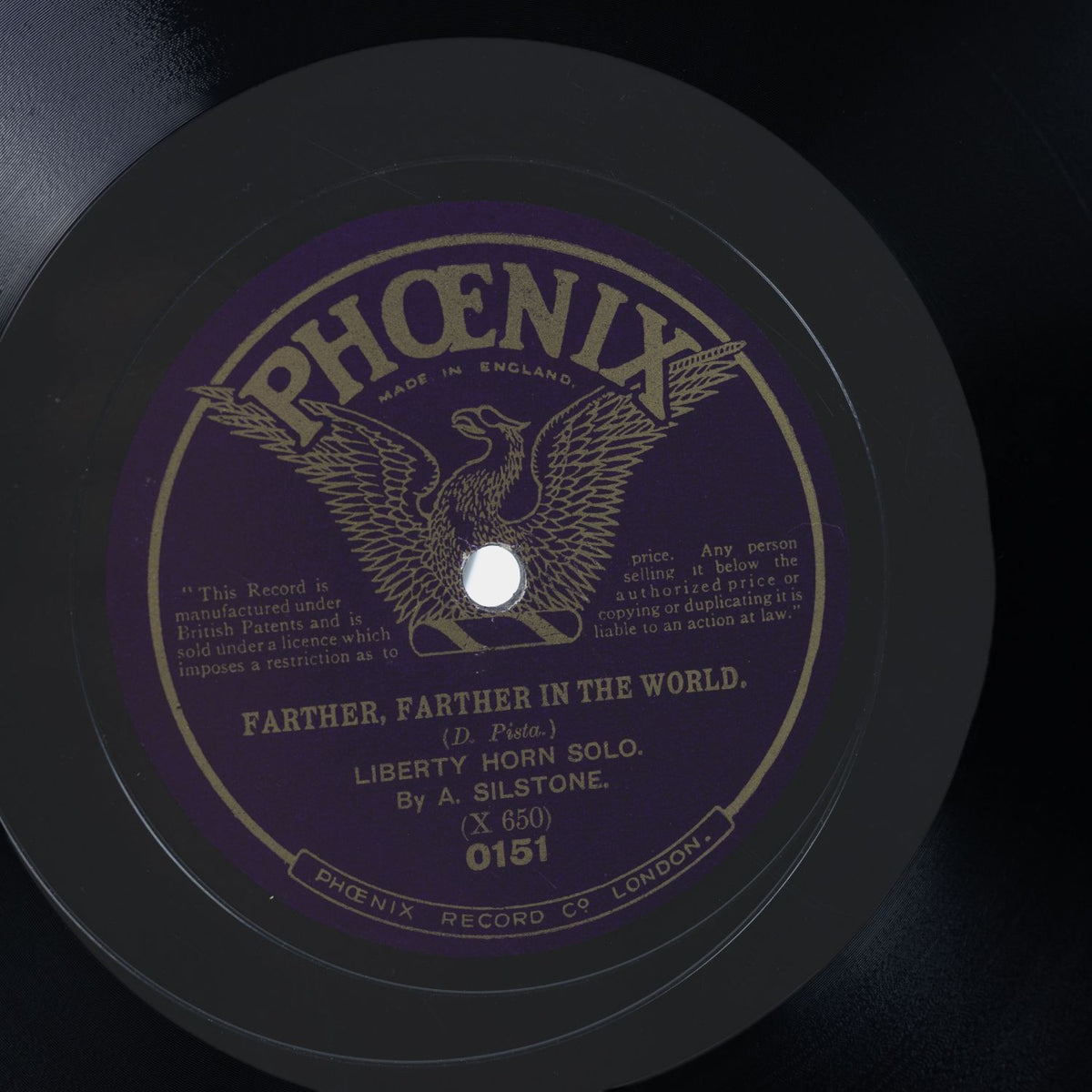A. Silstone - Farther, Farther In The World - Shellack Platte 1912 - VG+