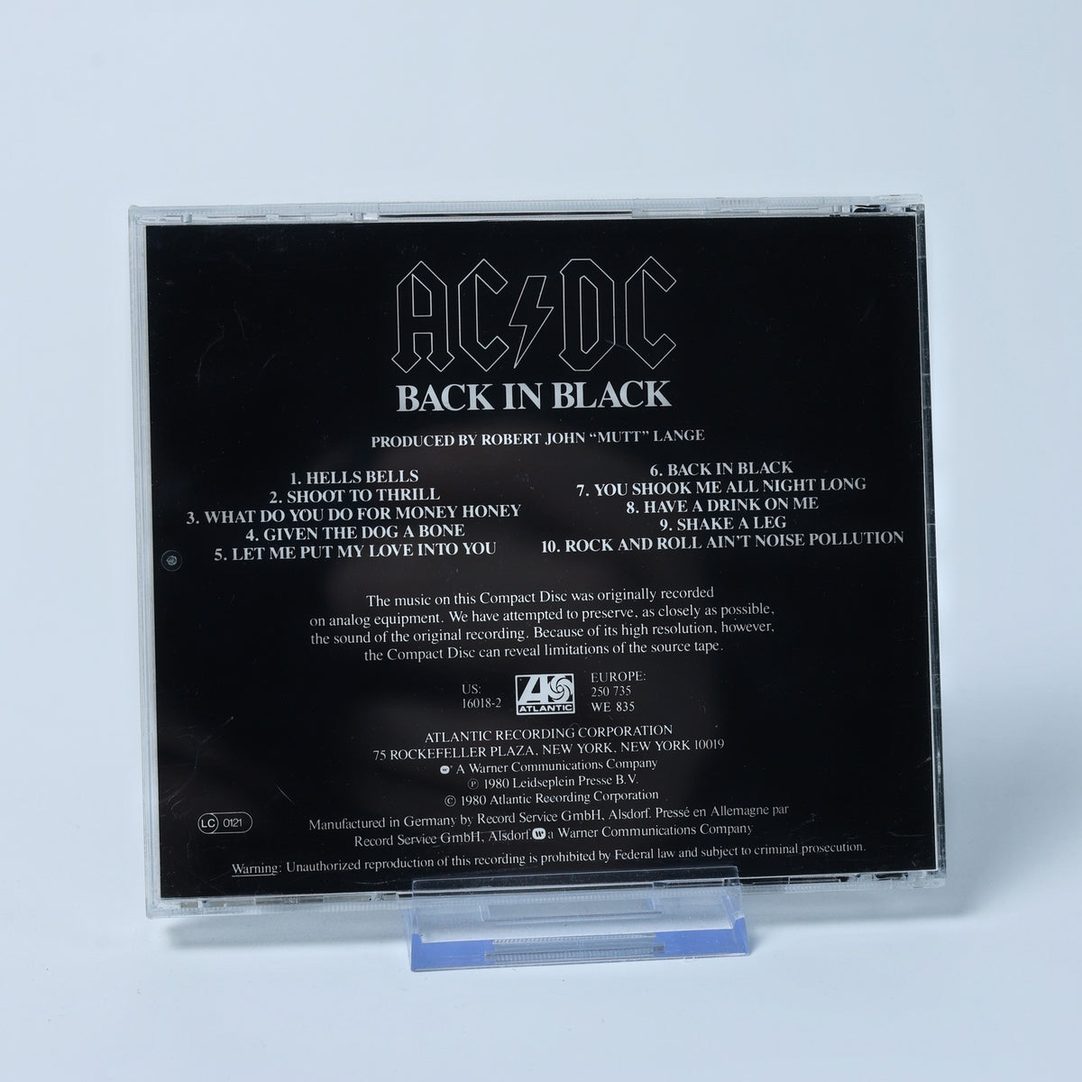 AC/DC - Back in Black - CD - Studio Album - 1980 - Atlantic Records - Gebraucht