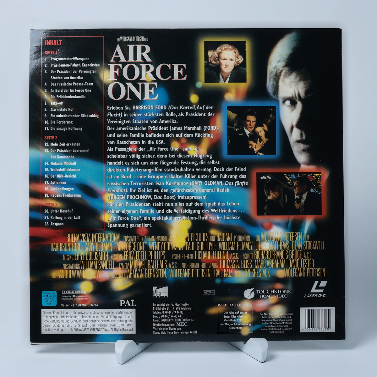 Air Force One - 1997 - Harrison Ford - Widescreen LaserDisc - Zustand Gut