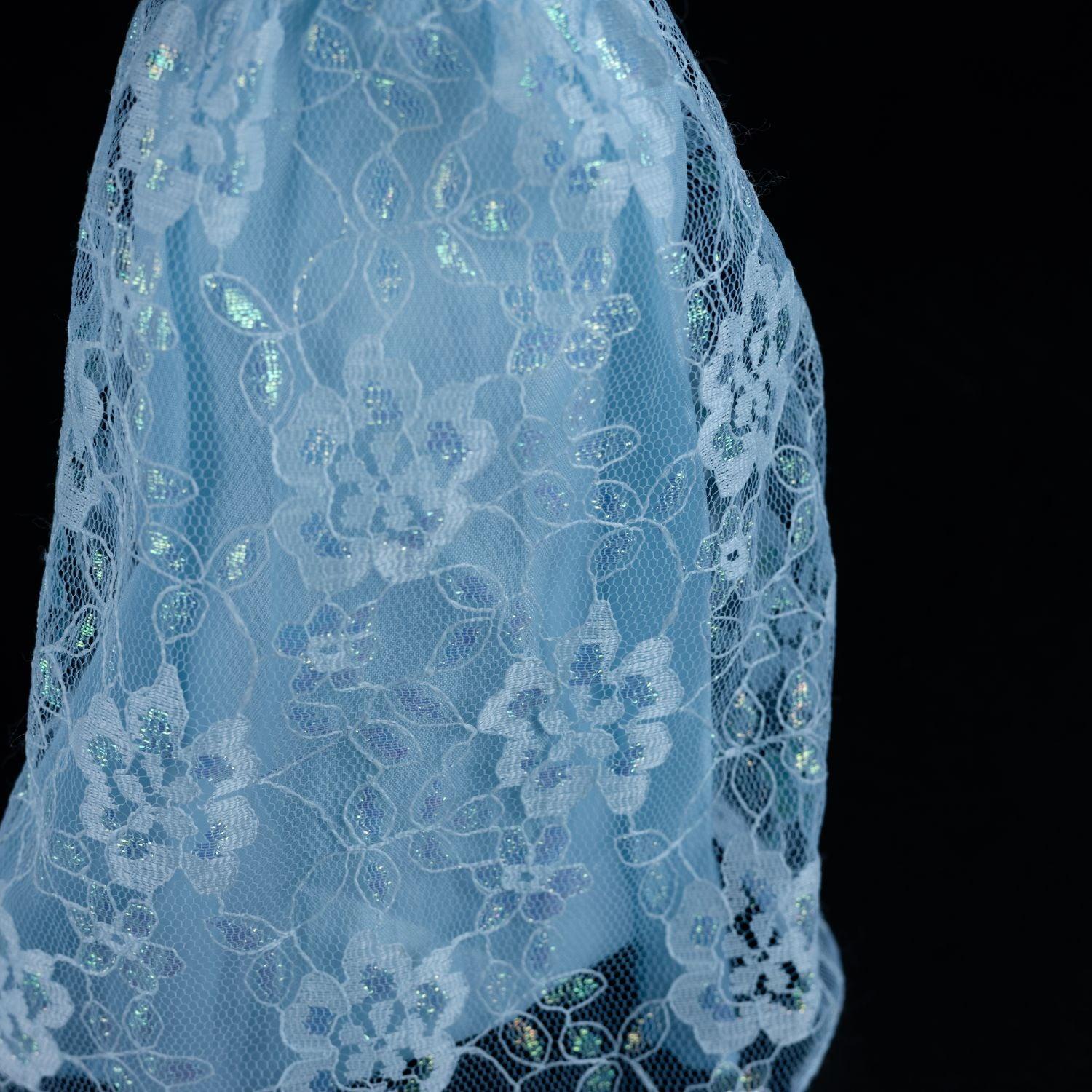 barbie-hellblaues-spitzenkleid-mit-floralen-mustern-blau-eisblau-gebraucht-2 - Utopia Collectibles