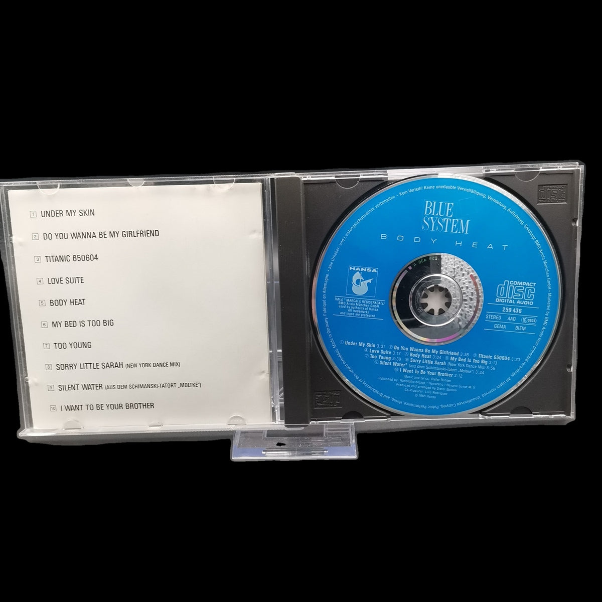 Blue System - Body Heat - CD - Pop - Album - 1988 - Dieter Bohlen - Gebraucht