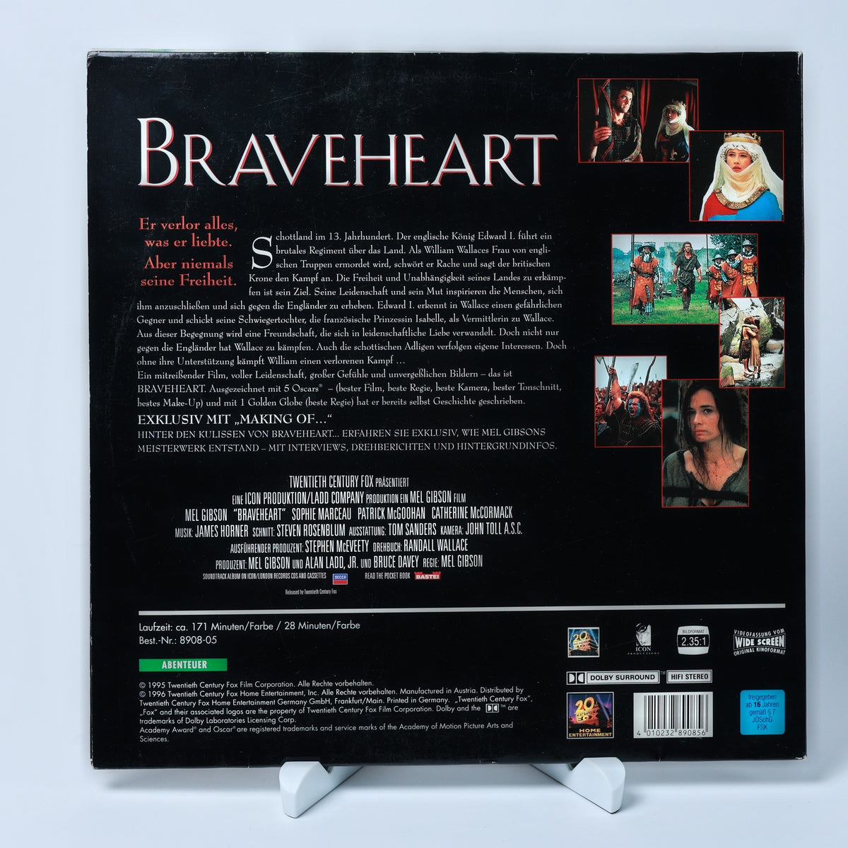 Braveheart - Mel Gibson - 1995 - Widescreen LaserDisc - Zustand Sehr Gut