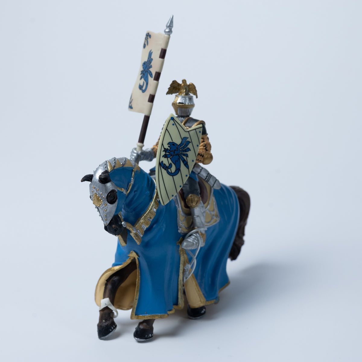 Bully / Bullyland Ritter mit Pferd - Mittelalter Bannerträger - Zustand Sehr Gut