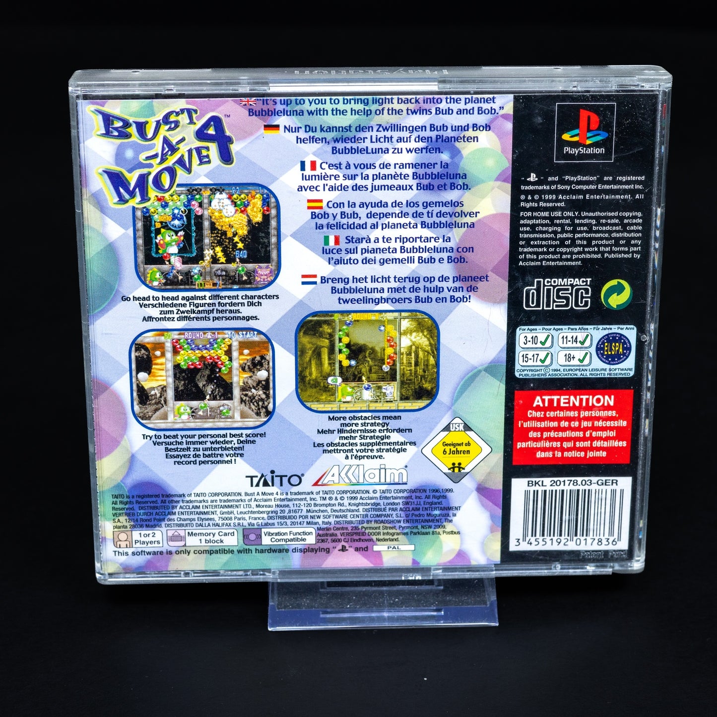 Bust-A-Move - Playstation PS1 Spiel - PAL - Zustand Gut
