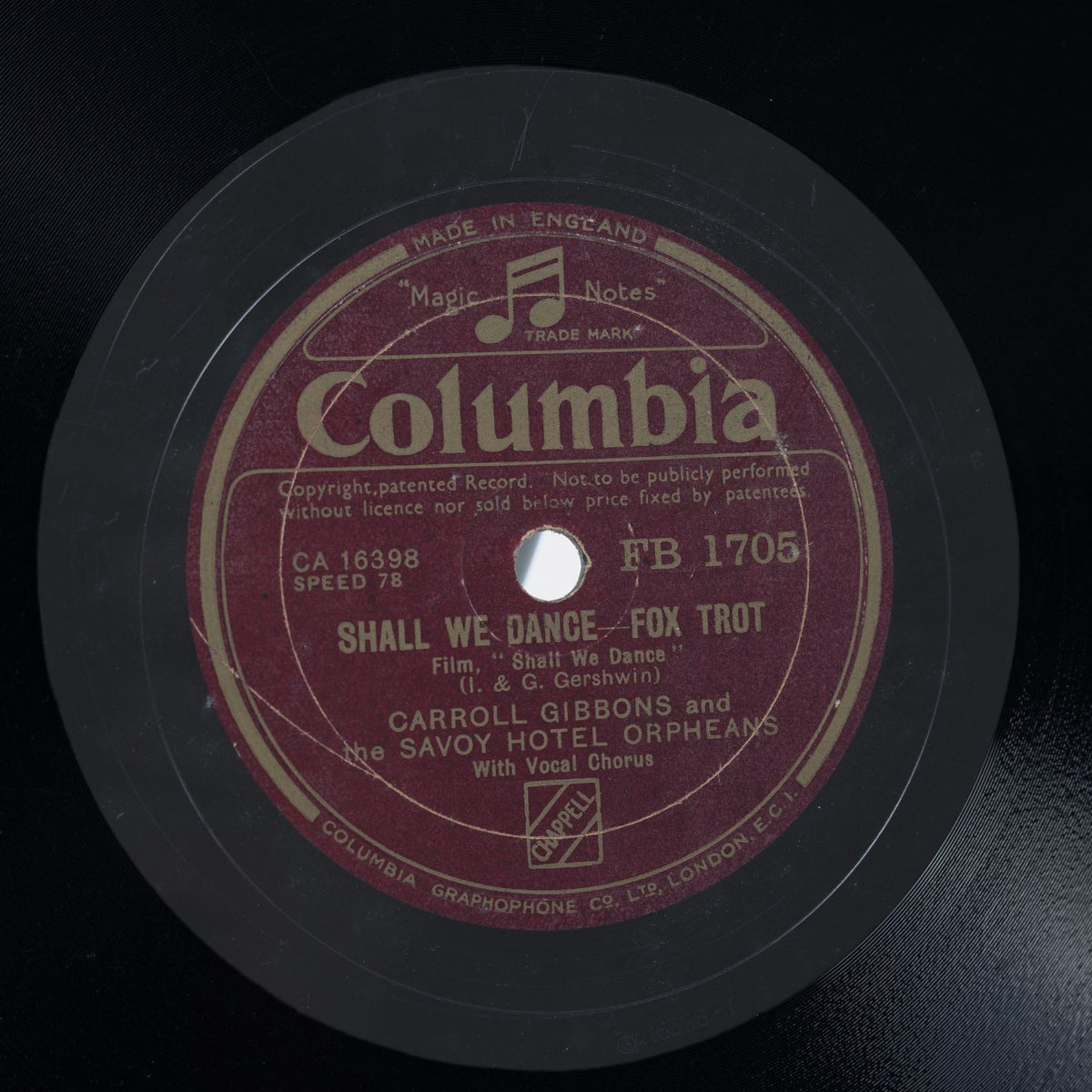 Carroll Gibbons - Let's Call The Whole Thing Off/Shall We Dance - Shellack - G+