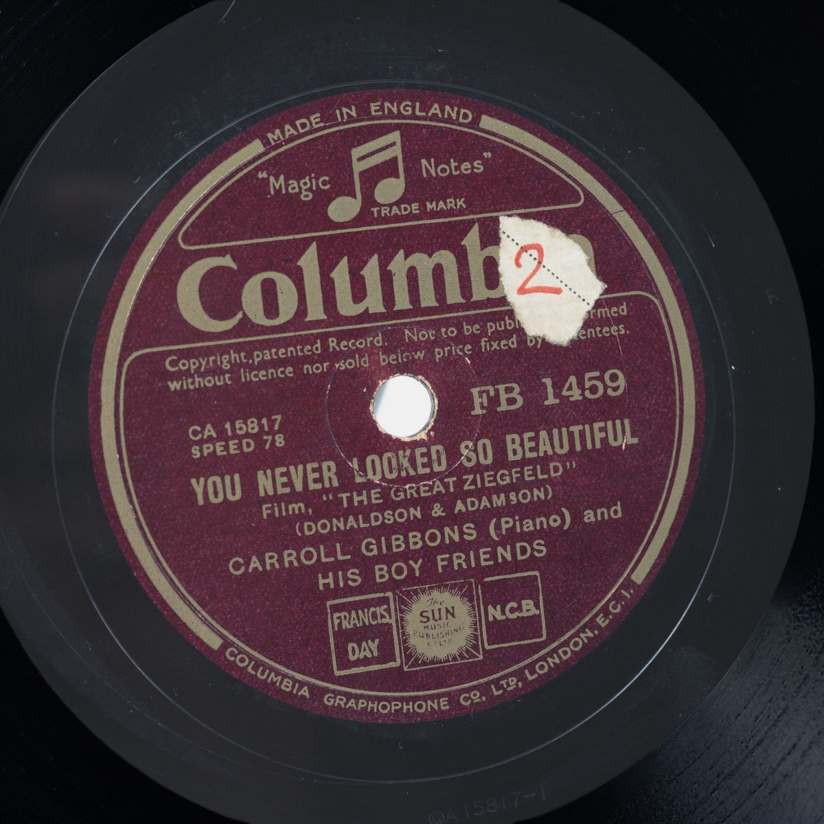 Carroll Gibbons & - You / You Never Looked So Beautiful - Shellack Platte - VG
