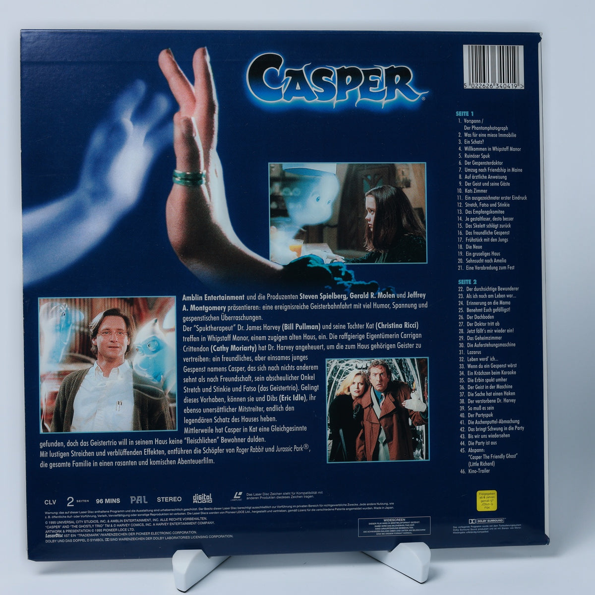 Casper - Widescreen Edition - Universal LaserDisc PAL - 1995 - Zustand Gut