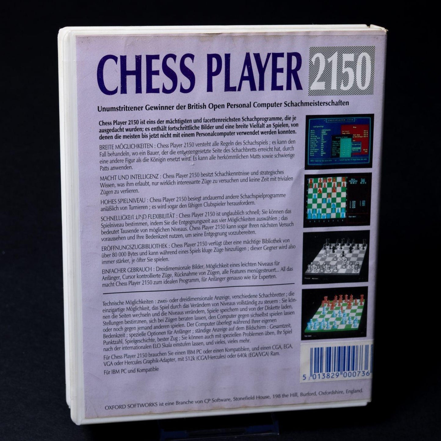 Chess Player 2150 - IBM PC Spiel - 5,25'' Floppy - Mit Anleitung - Zustand Gut