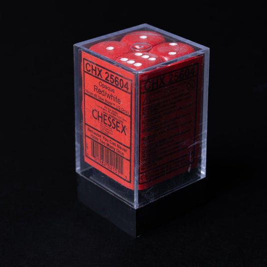 Chessex Würfel-Set - 12 Stück (25604) - W6 - Red / White