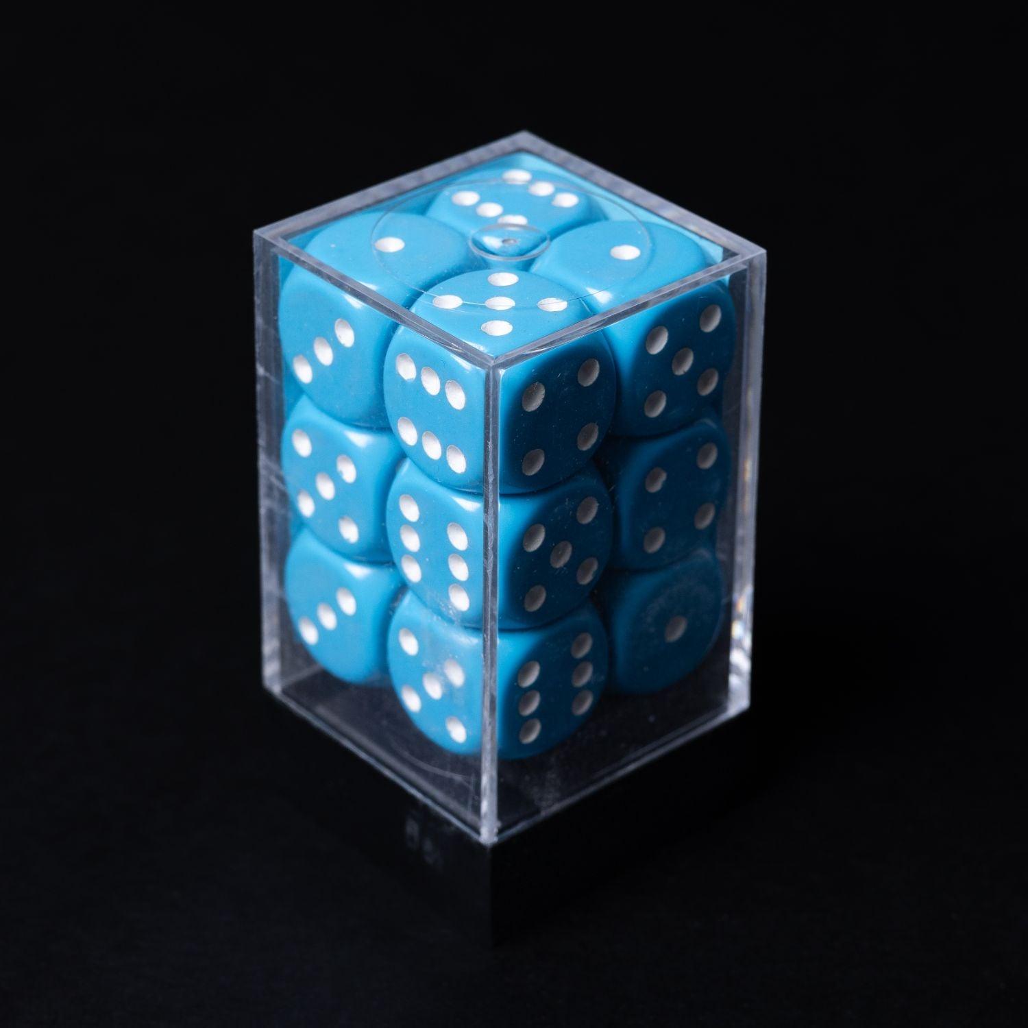 chessex-wuerfel-set-12-stueck-25616-w6-light-blue-white-1 - Utopia Collectibles