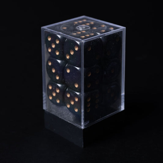 Chessex Würfel-Set - 12 Stück (25628) - W6 - Black / Gold