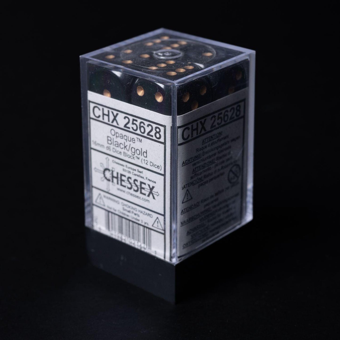 Chessex Würfel-Set - 12 Stück (25628) - W6 - Black / Gold