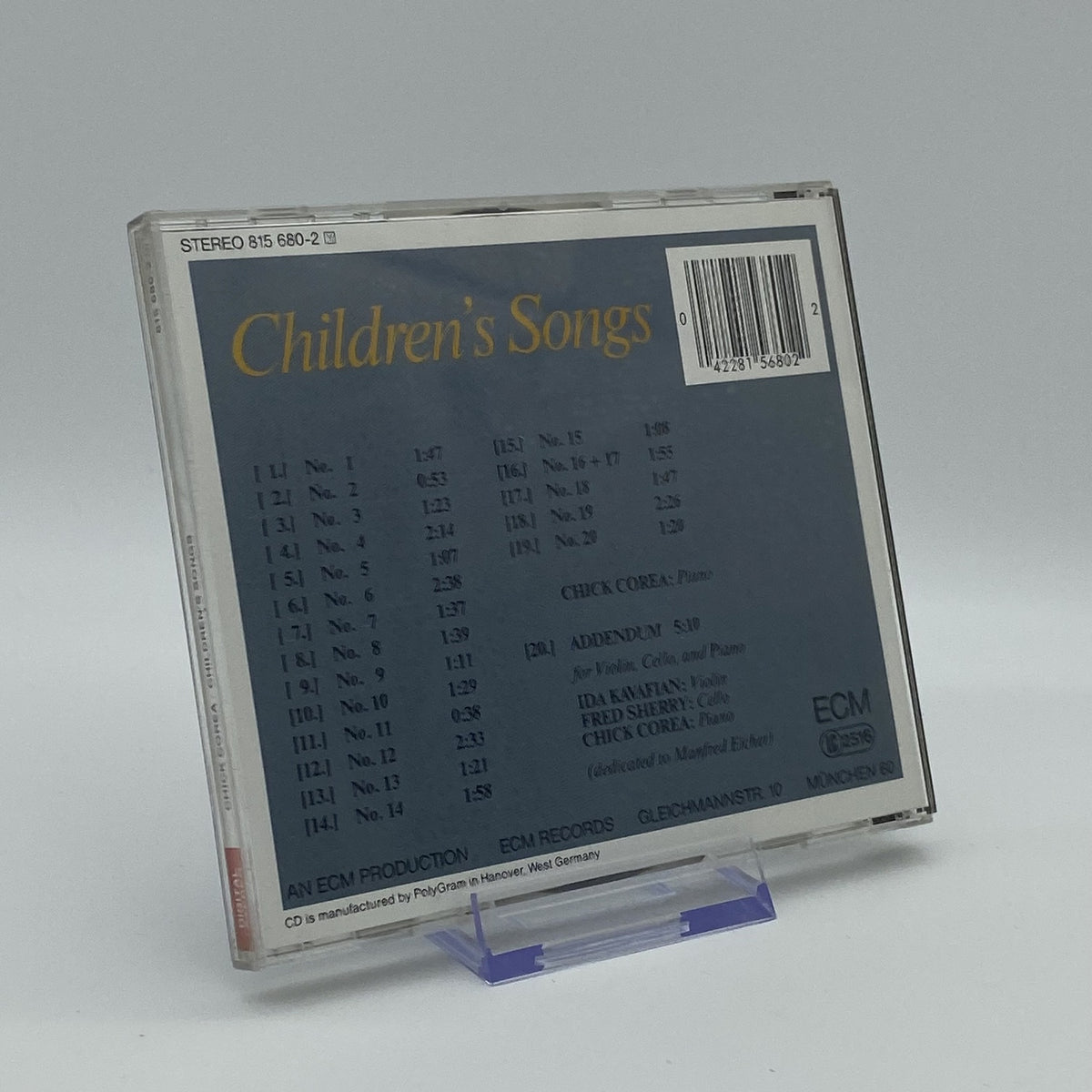 Chick Corea - Children's Songs - 1984 - ECM Records - CD - Album - Gebraucht