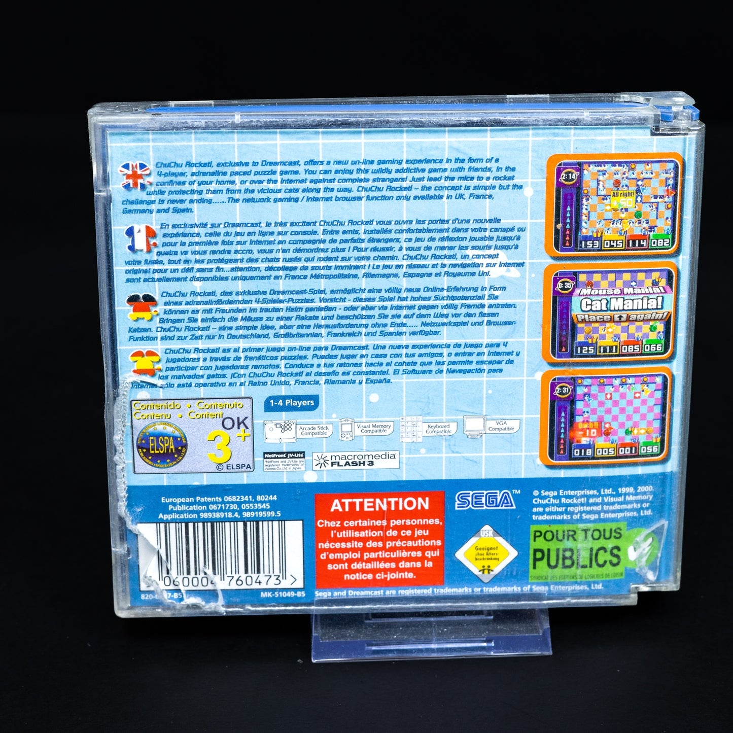 Chu Chu Rocket - Sega Dreamcast Spiel - Zustand Okay (Case beschädigt)