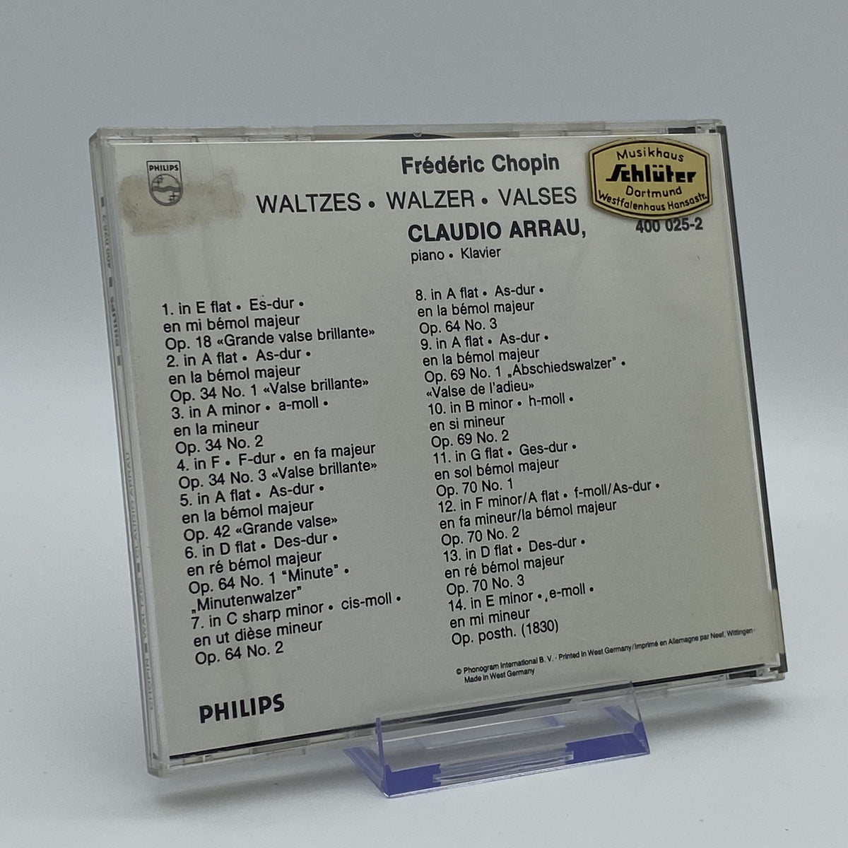 Frédéric Chopin - Waltzes - Claudio Arrau - Philips CD - Album - Gebraucht