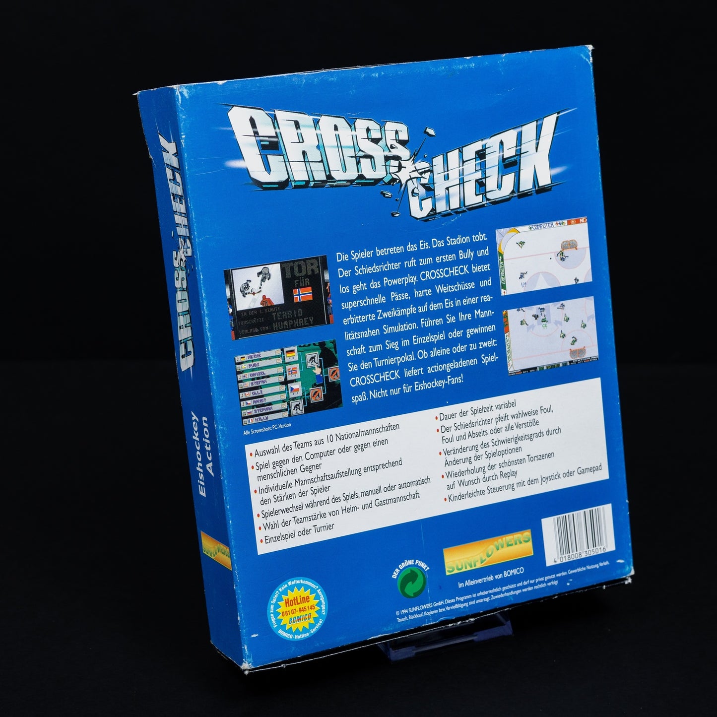 Crosscheck - Amiga Eishockey Spiel - Big Box CiB - Zustand Gut