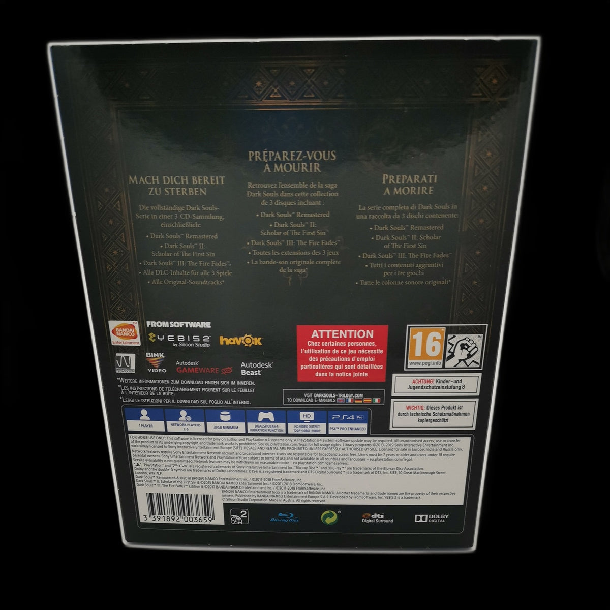 Dark Souls Trilogy - Playstation 4 PS4 - CiB - PAL - deutsch - Sehr gut