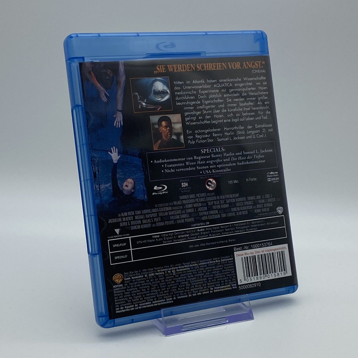 Deep Blue Sea - Blu-Ray - Mit Samuel L. Jackson - Film - Zustand Gut