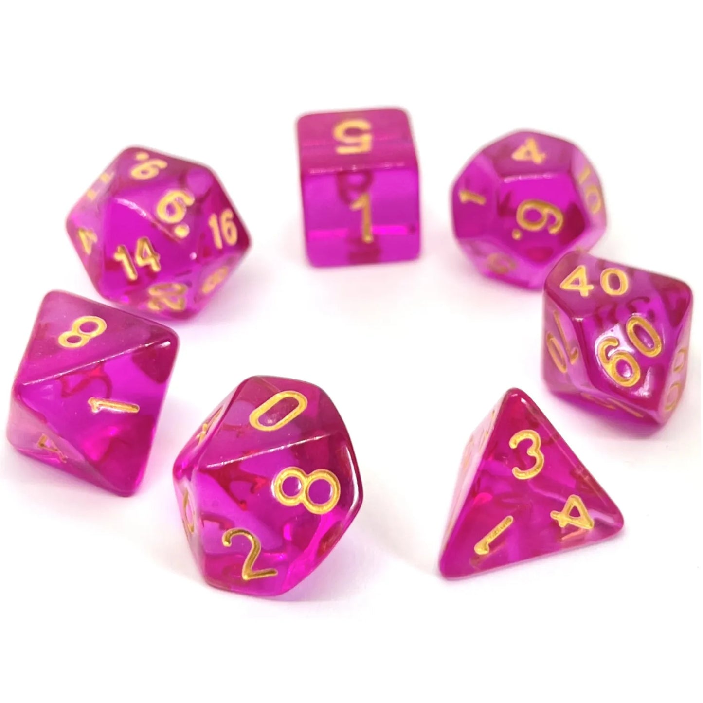 Dice Friends - Würfelset TRPG RPG/DnD - 7 Würfel - Transparent Bollywood