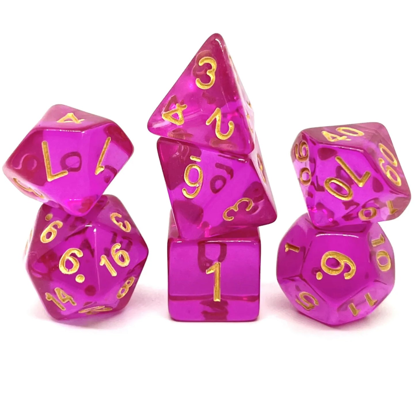 Dice Friends - Würfelset TRPG RPG/DnD - 7 Würfel - Transparent Bollywood