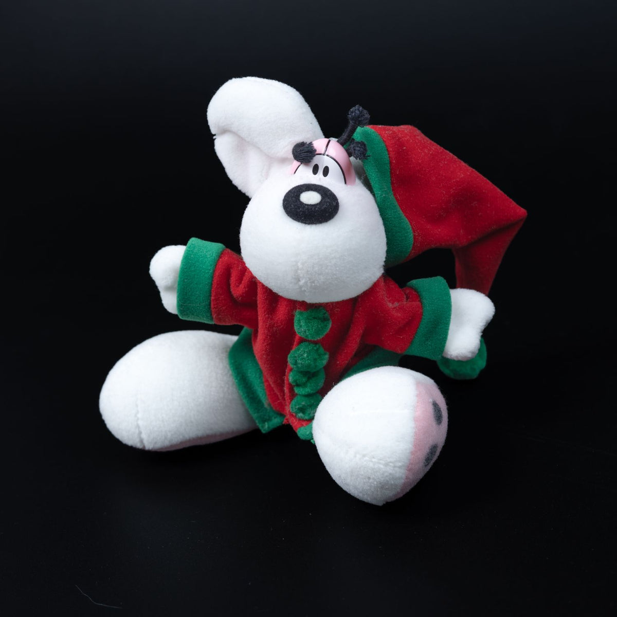 Diddl Plüsch-Maus - Weihnachts-Wichtel - Rot/Grün - 12 cm mit Saugnapf