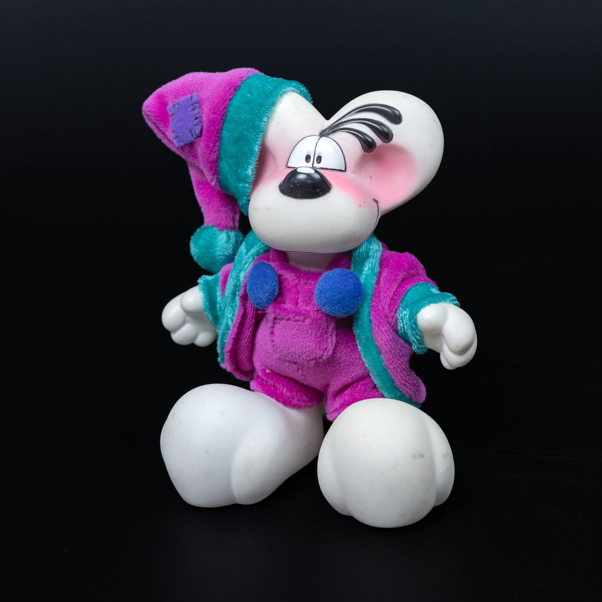 Diddl Sammel-Figur - Maus mit lila Schlafmütze & Morgenmantel - Kunststoff