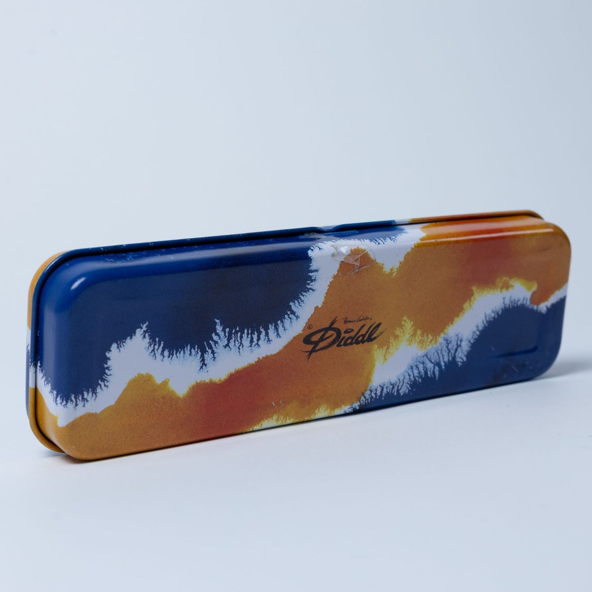 Diddl Stife-Box - Metall-Dose - Diddl Maus mit Teddy und Rabe - Blau / Orange
