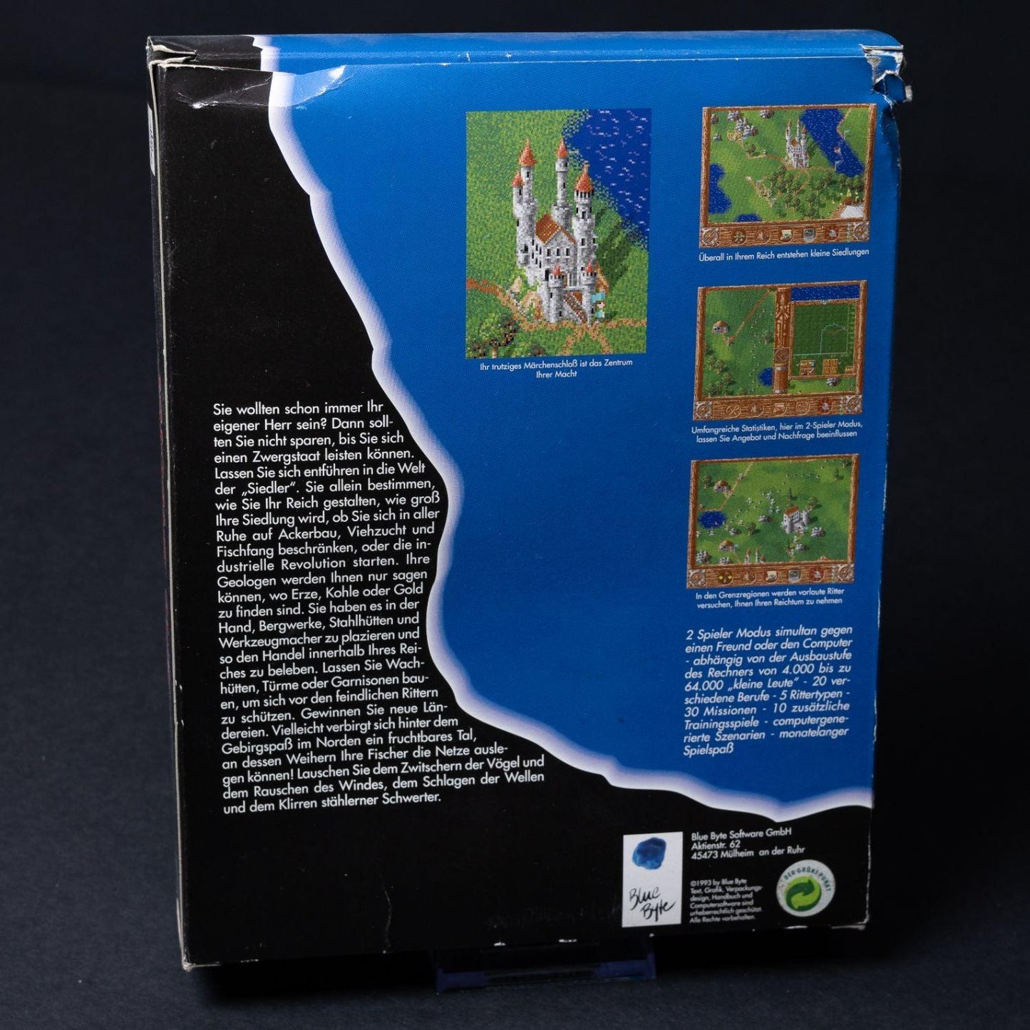 Die Siedler 1 (1994) - PC MS-DOS Spiel - Big Box ohne Anleitung - Zustand Gut