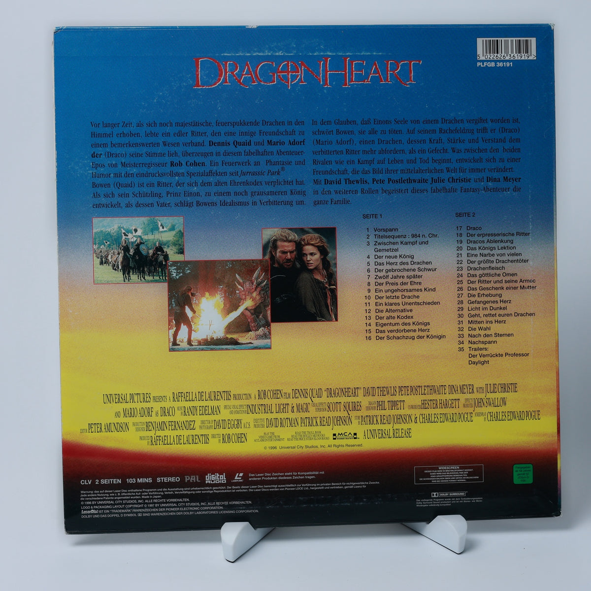 Dragonheart - 1996 - Widescreen Edition - LaserDisc - Dennis Quaid - Zustand Gut