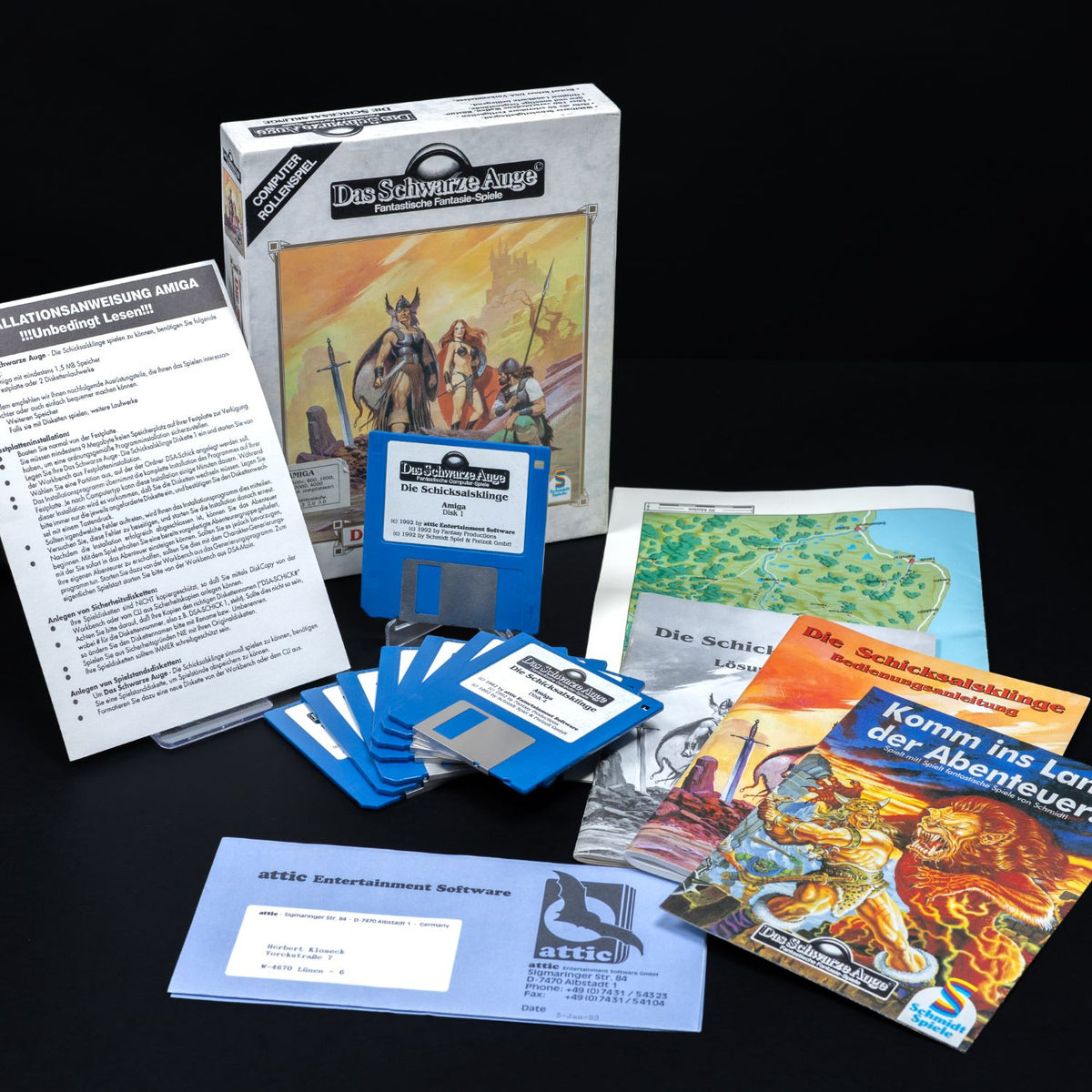 DSA Die Schicksalsklinge - Amiga - 8x 3,5'' Diskette - Big Box CiB - Top Zustand