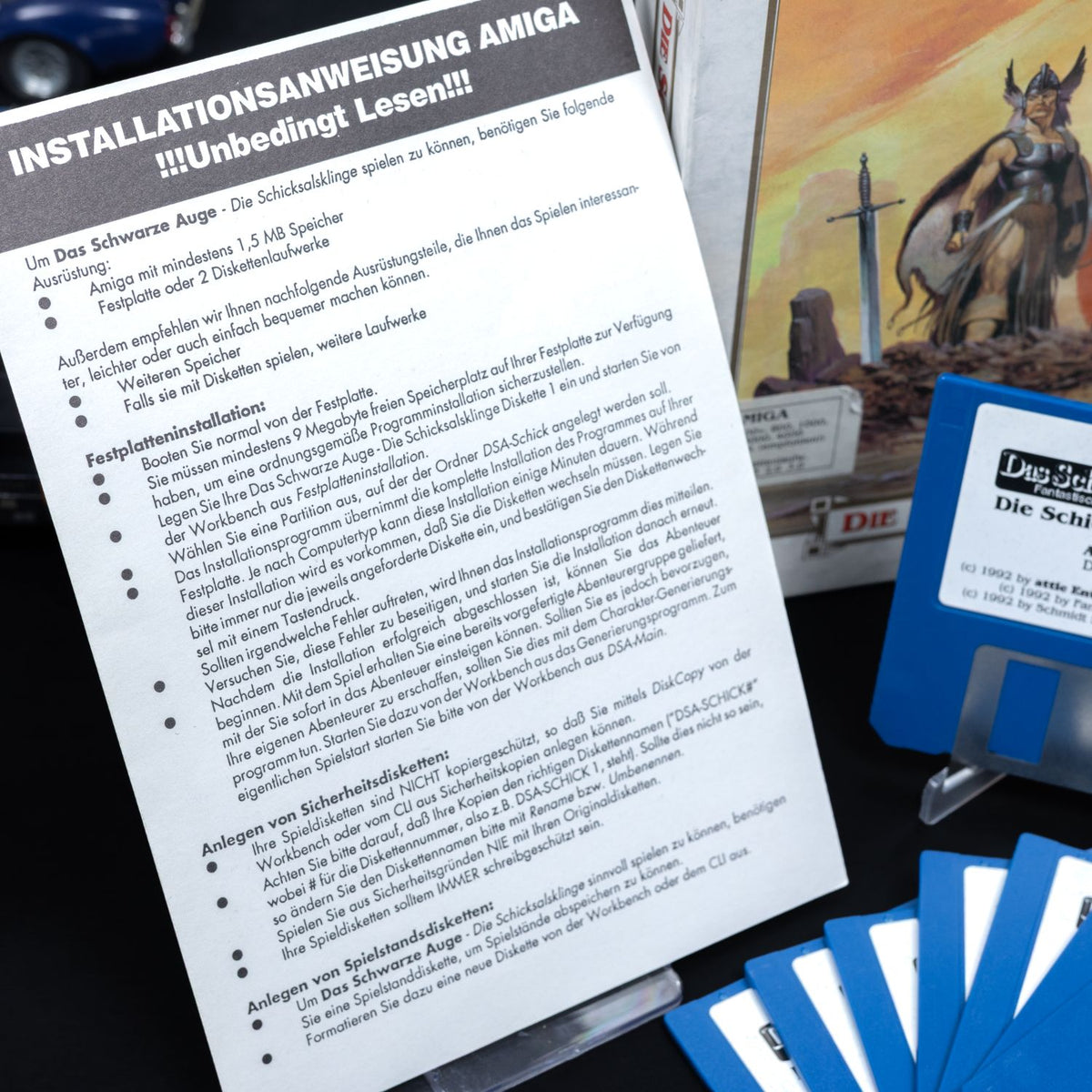 DSA Die Schicksalsklinge - Amiga - 8x 3,5'' Diskette - Big Box CiB - Top Zustand