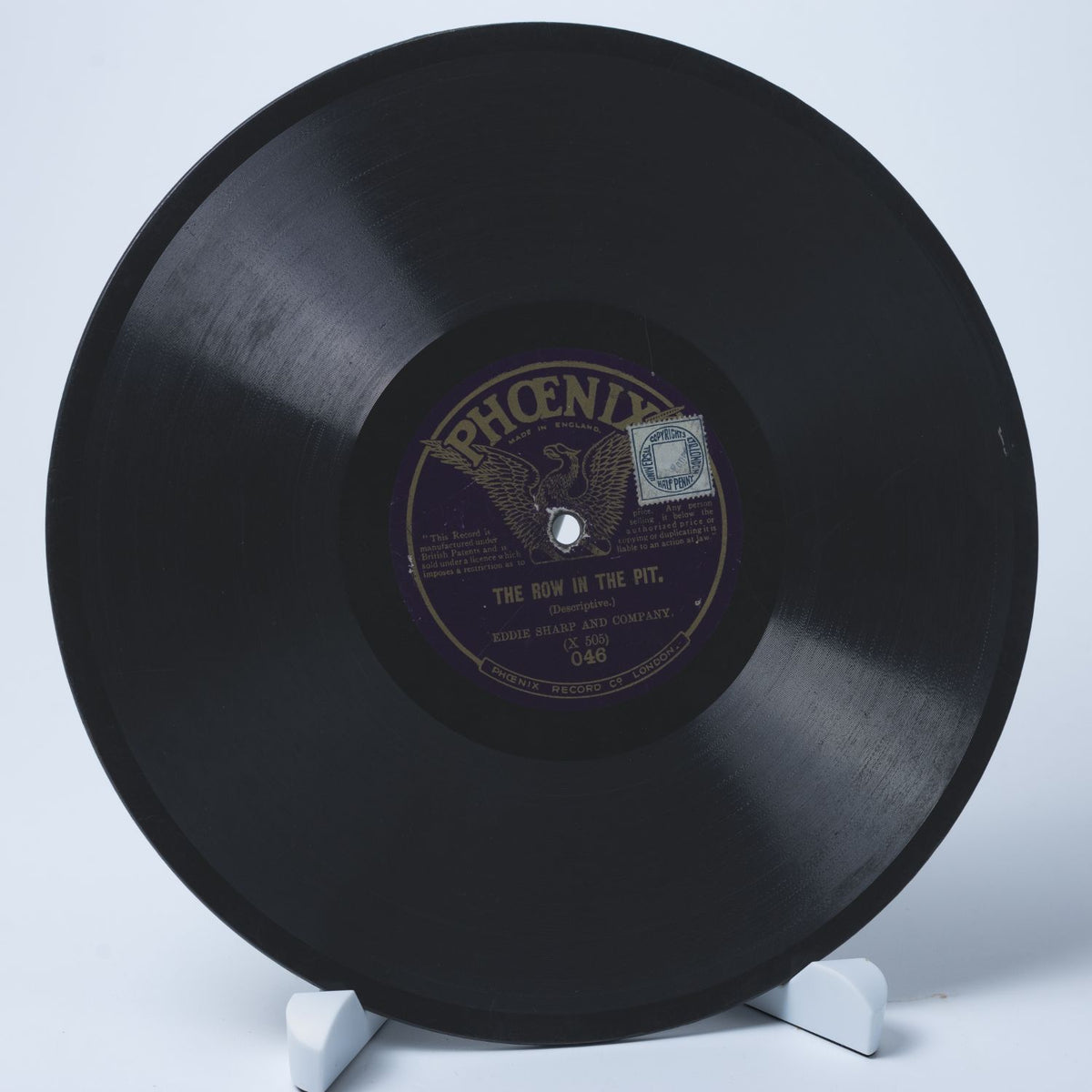 Eddie Sharp - Merry Old Man / The Row In The Pit - Shellack Platte 1913 - G