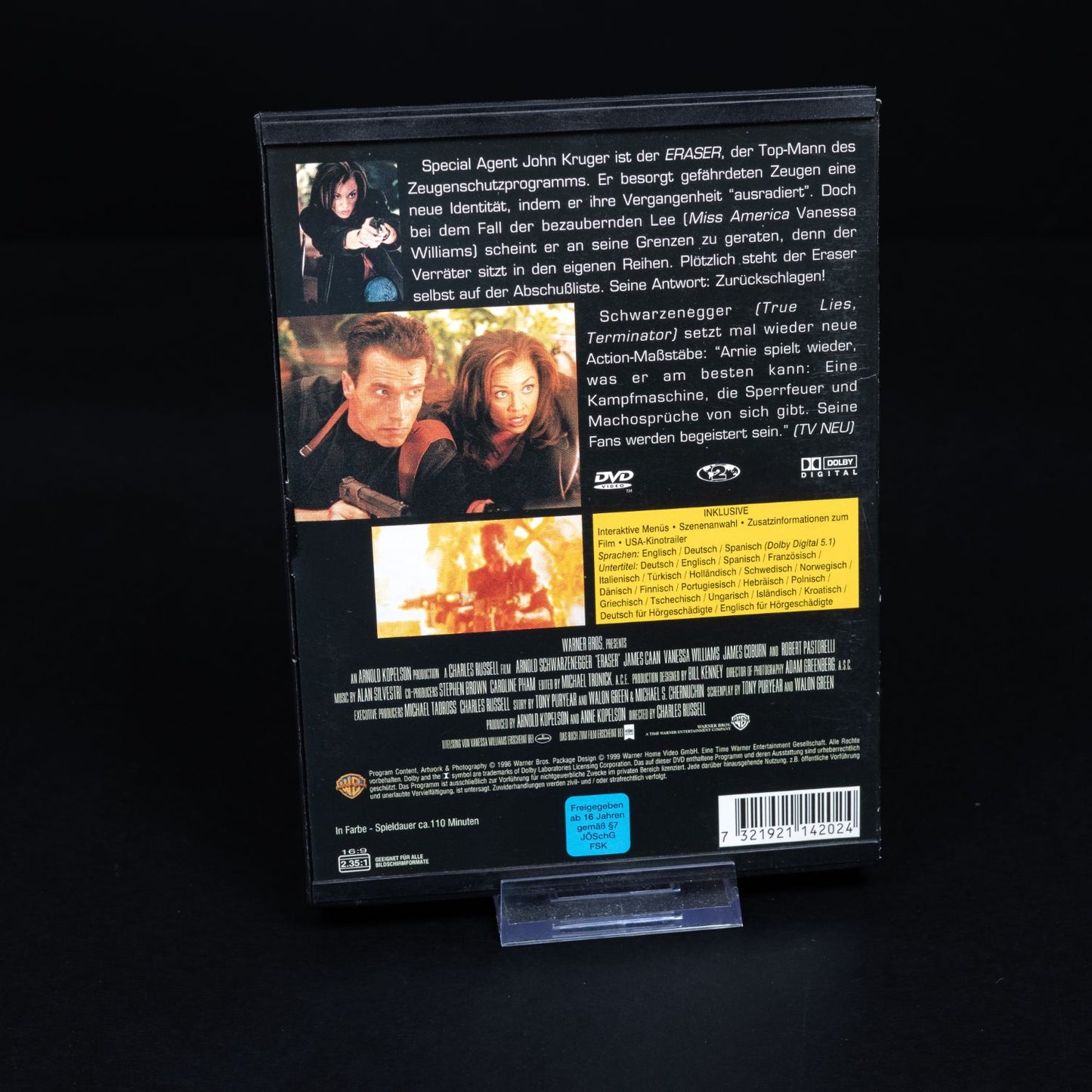 Eraser - DVD - Arnold Schwarzenegger Action - Zustand Sehr Gut
