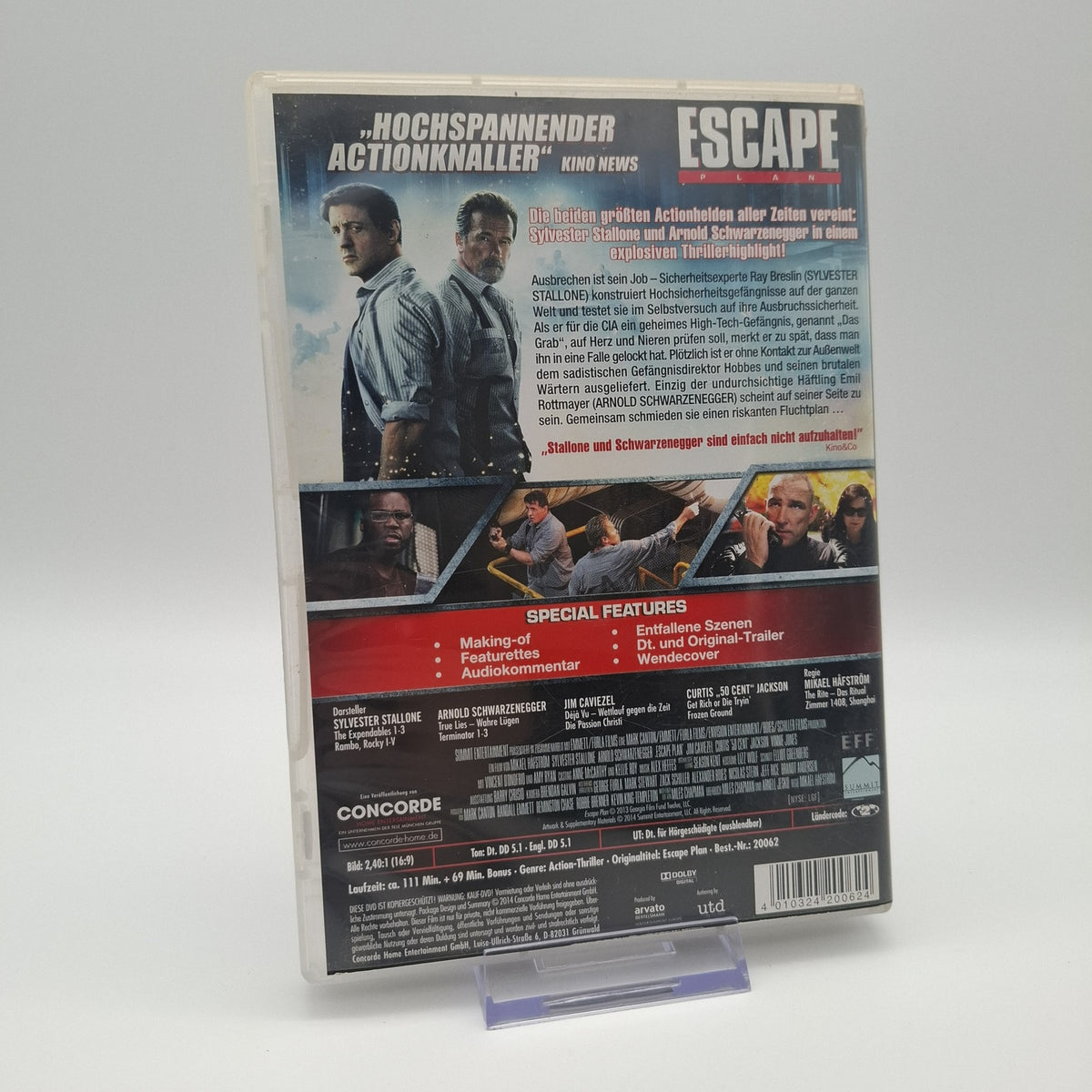 Escape Plan - Stallone & Schwarzenegger - Wendecover - DVD - Zustand Sehr Gut